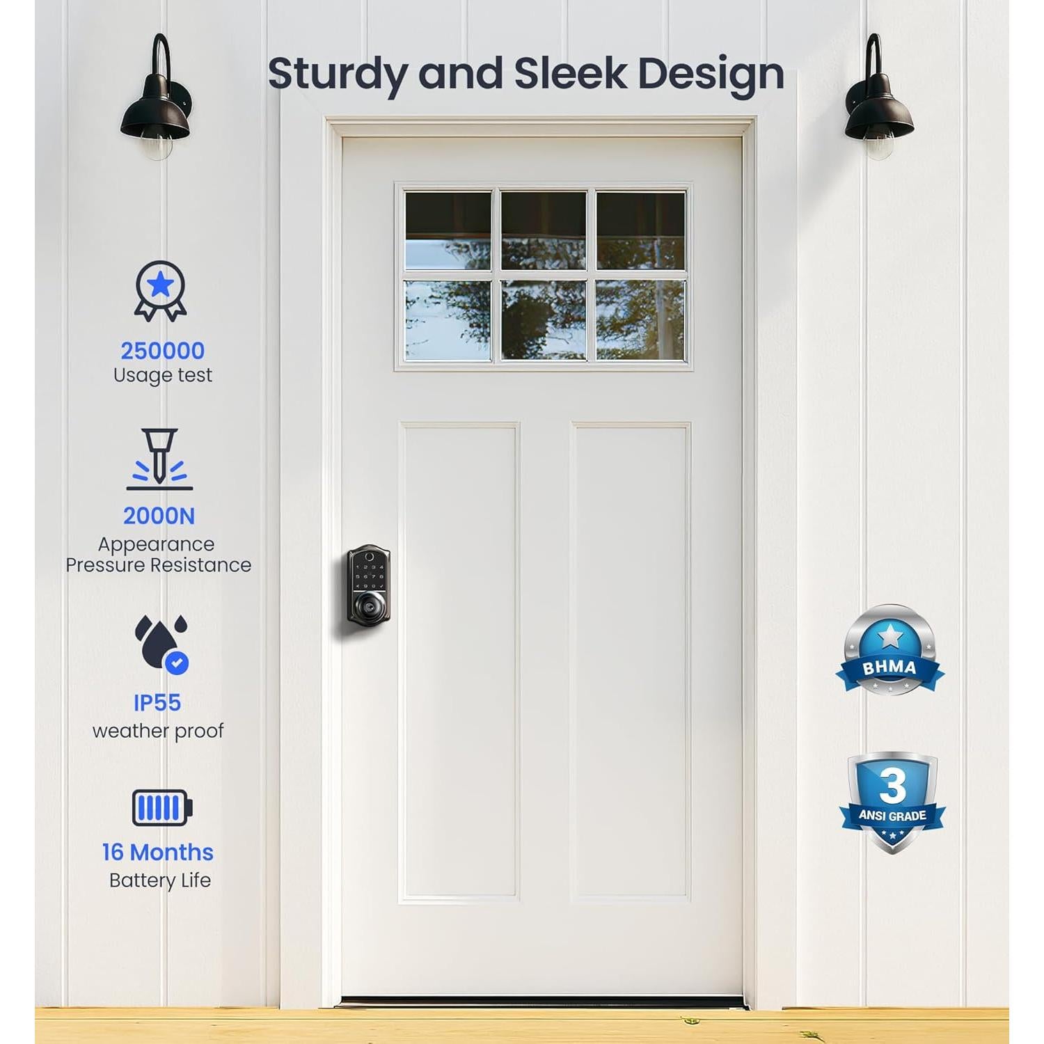 Cerradura Inteligente Veise VE018 - Huella Dactilar y App, IP55