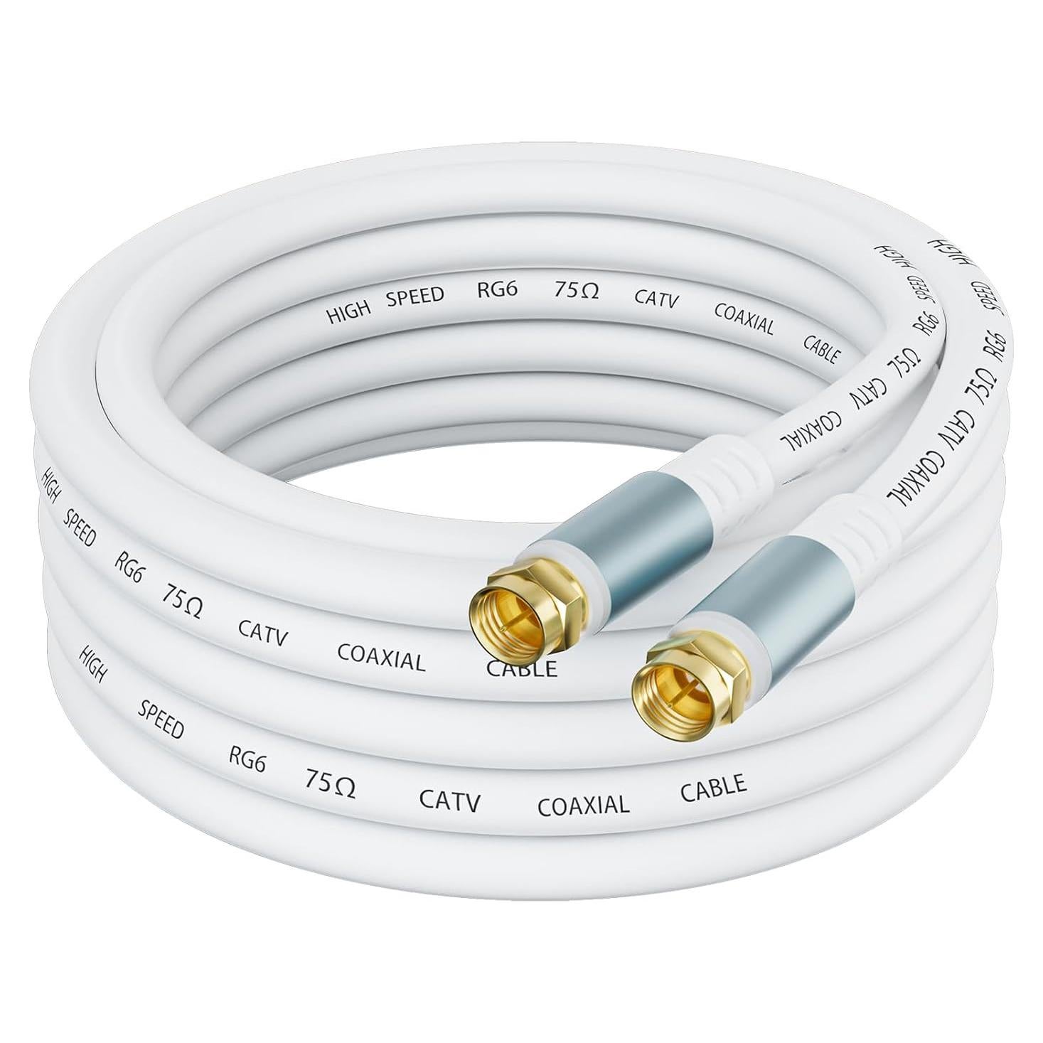 Cable coaxial RG6 GOSYSONG 0.91m blanco para TV e Internet