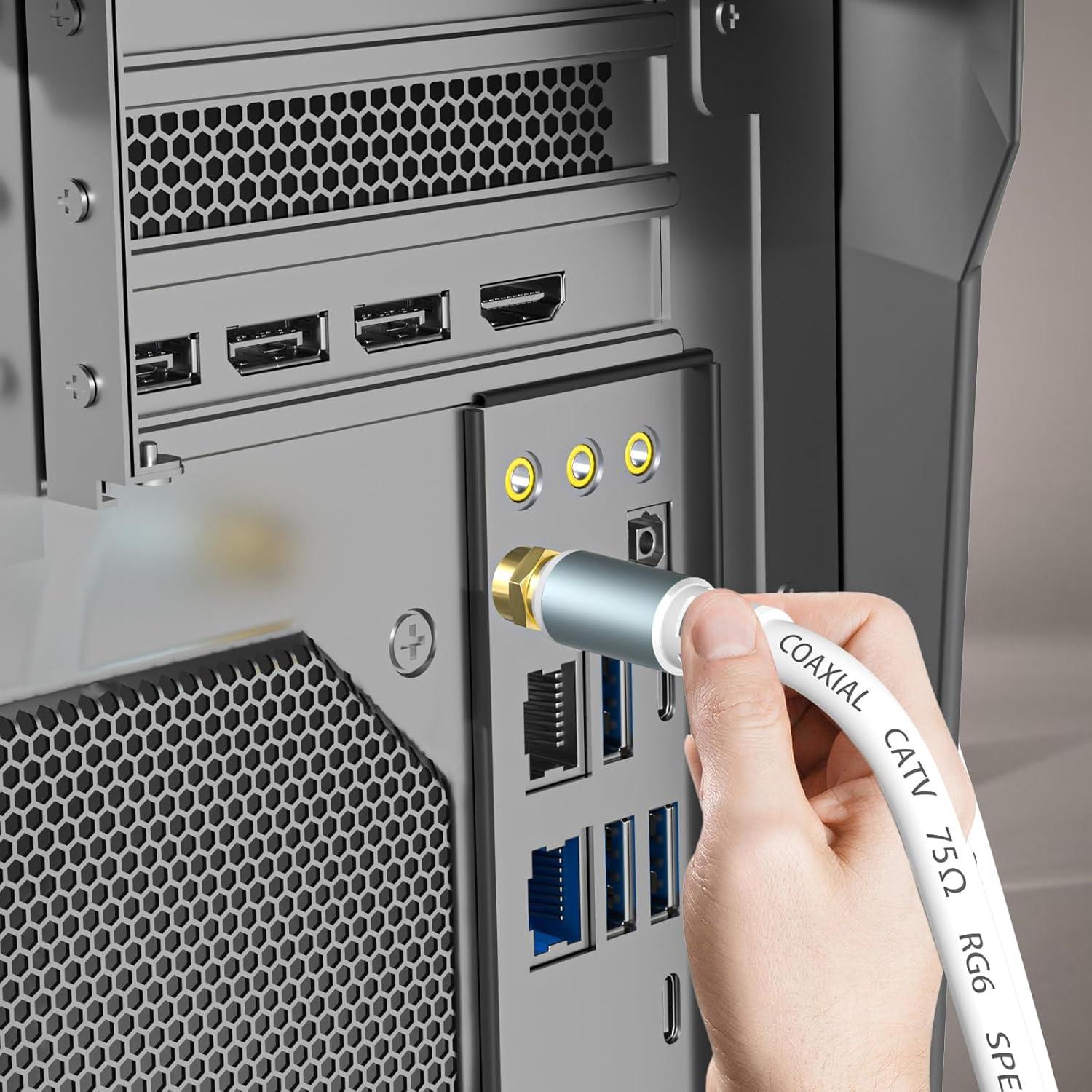 Cable coaxial RG6 GOSYSONG 0.91m blanco para TV e Internet