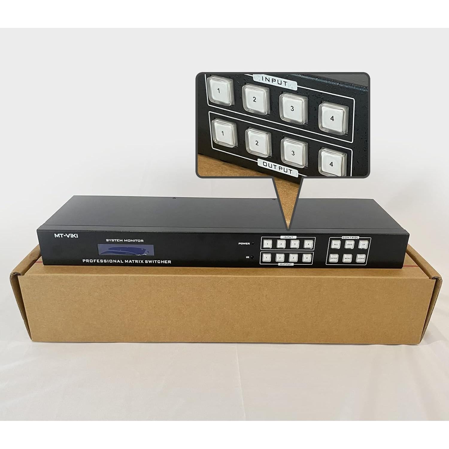 Conmutador Matriz HDMI 4x4 MT-VIKI 4K 30Hz con Audio 3.5mm