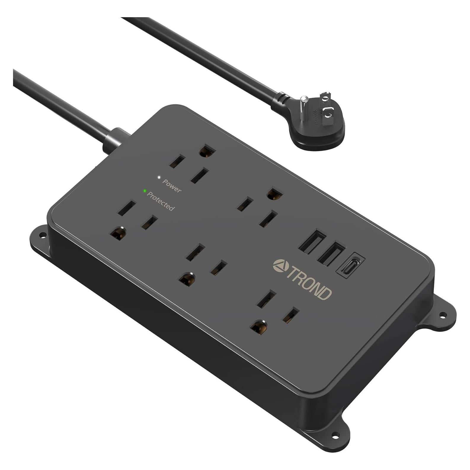 Regleta de Poder TROND Prime III 5 Salidas USB 1.5m Negra