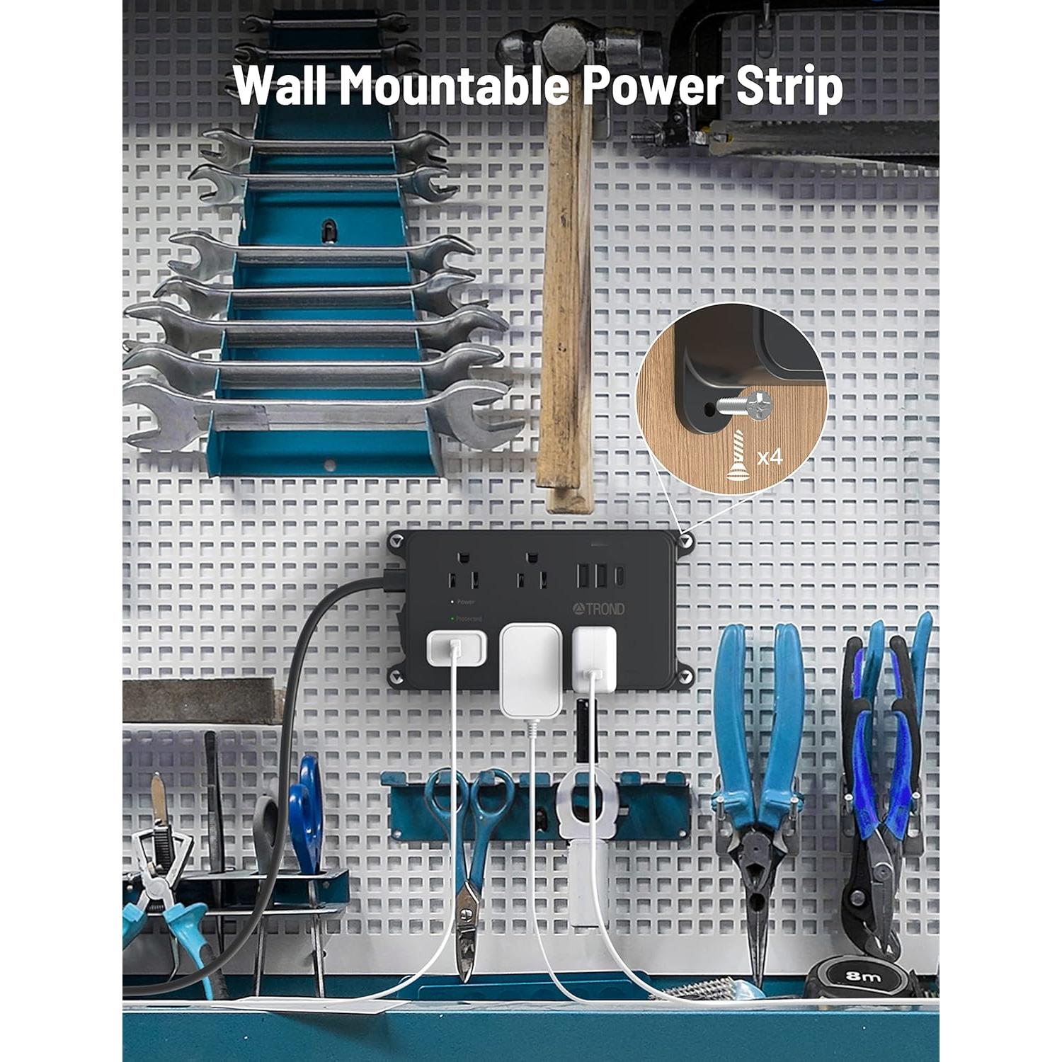 Regleta de Poder TROND Prime III 5 Salidas USB 1.5m Negra