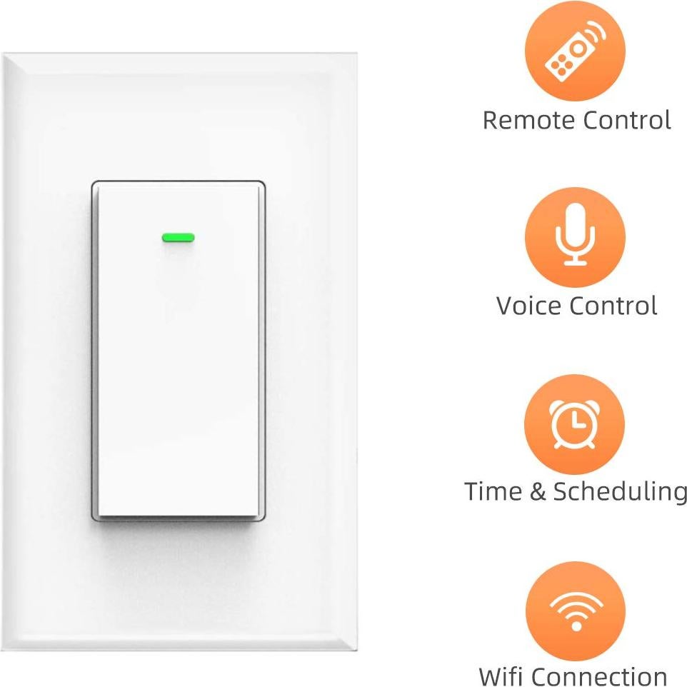 Interruptor de Luz Inteligente Micmi MK36 WiFi 1 Gang Control Voz