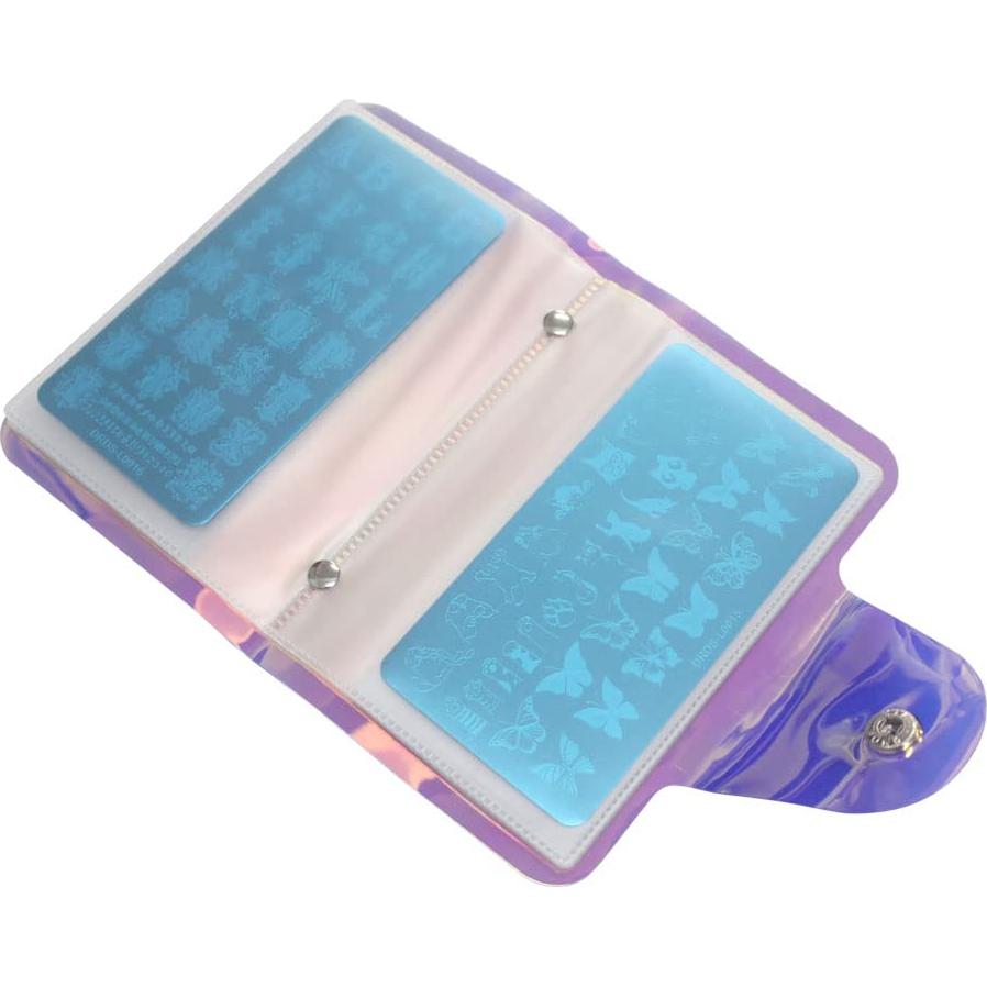 Estuche Organizador de Placas de Estampado VNC 20 Ranuras Rosa