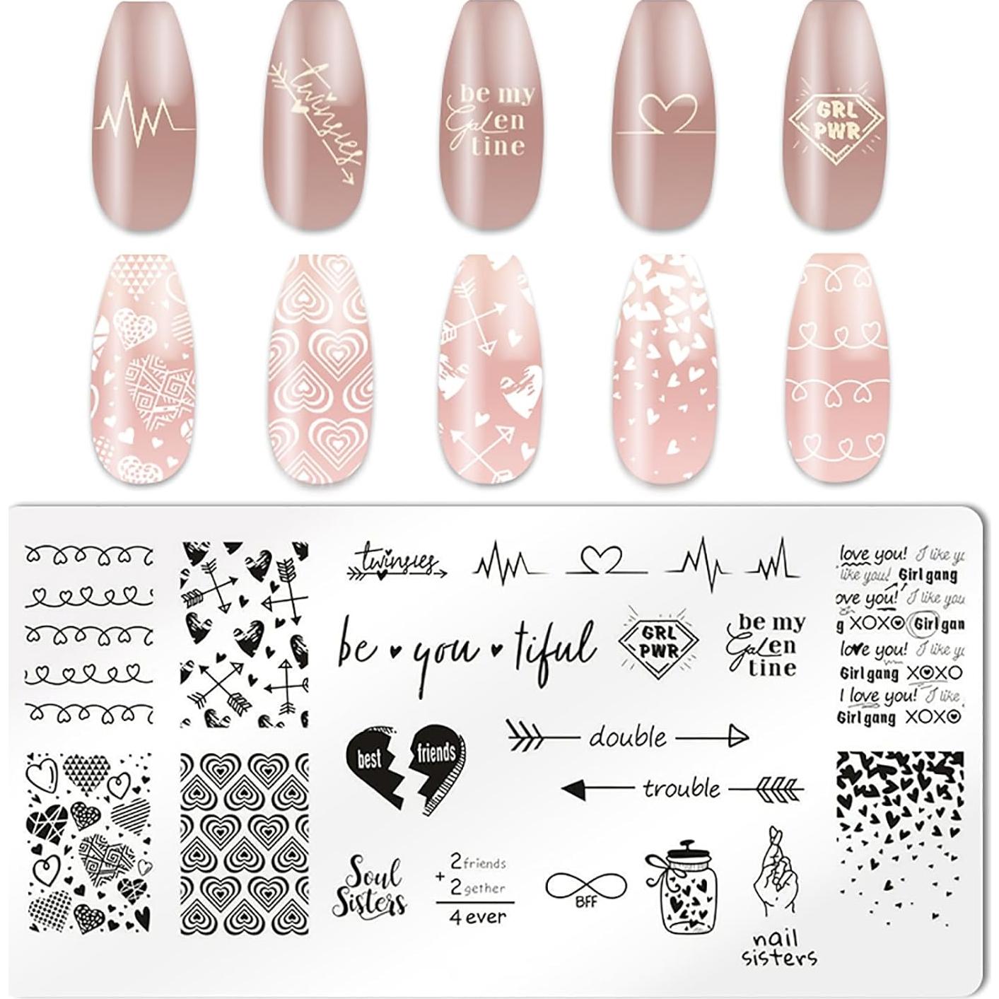 Estampador de Uñas KAAGEE 5 Piezas Corazón DIY Manicura