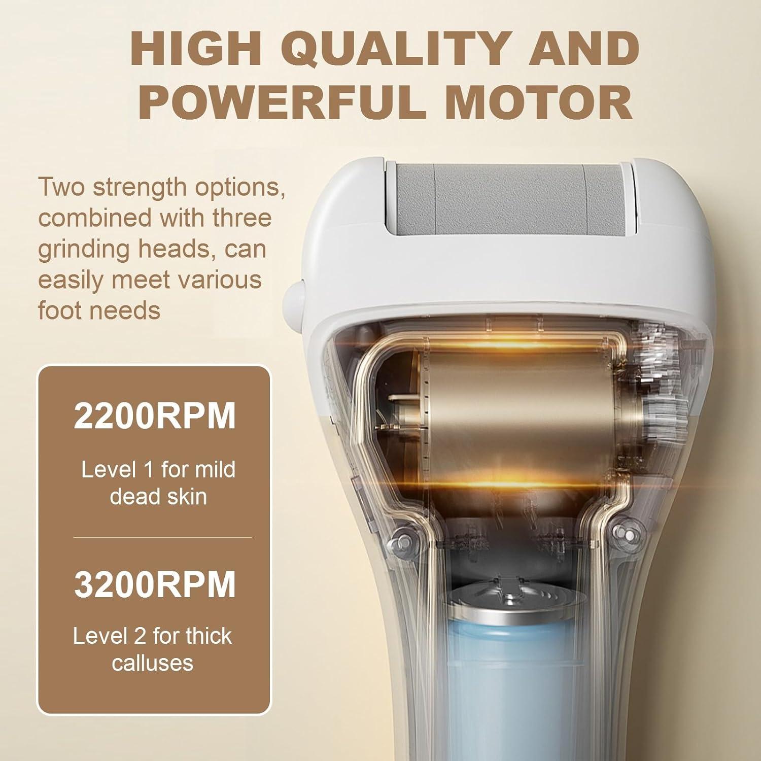 Removedor de Callos Eléctrico YIYOHAYA con 3 Cabezas y LED