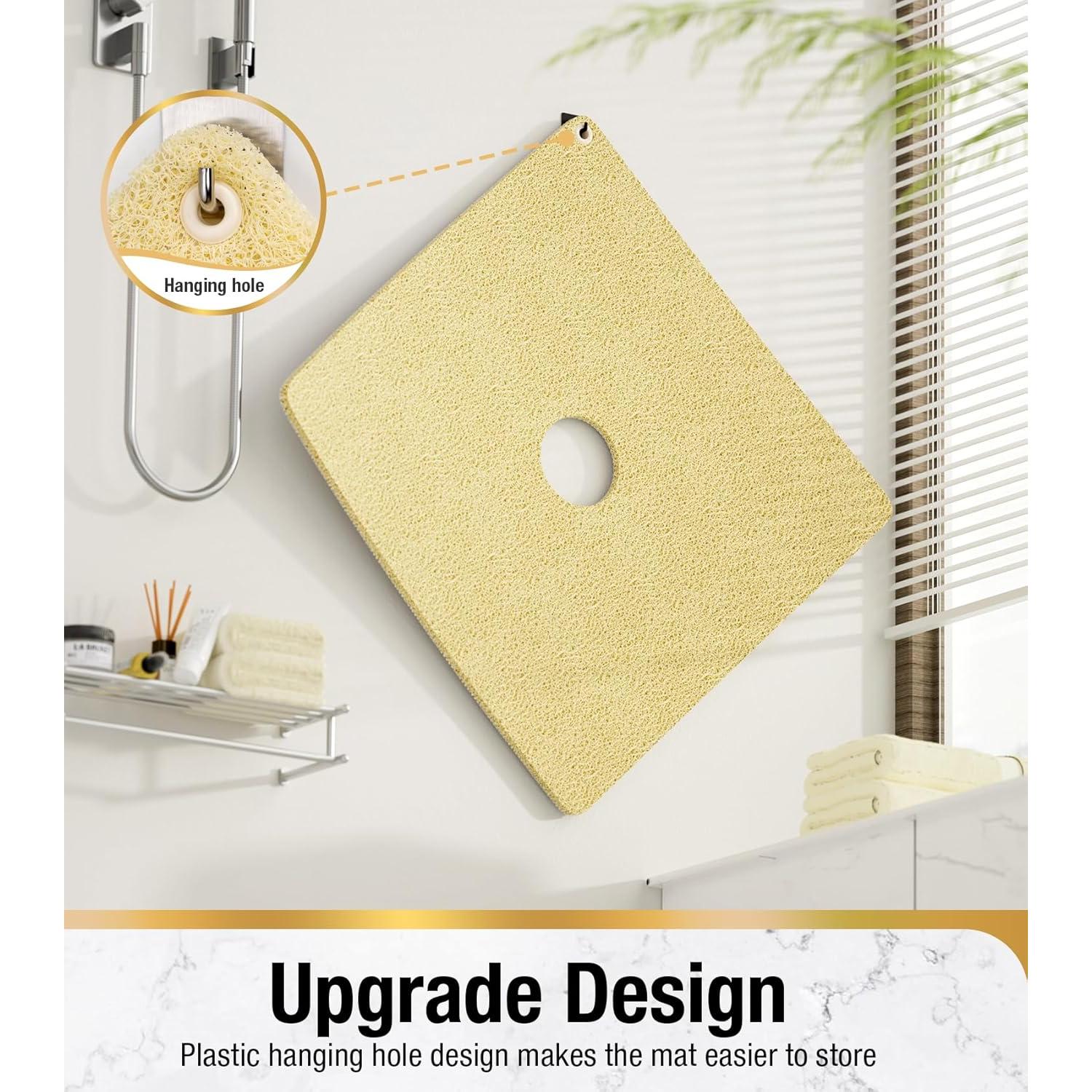 Alfombrilla de Ducha Antideslizante HITSLAM 60x60 cm Beige