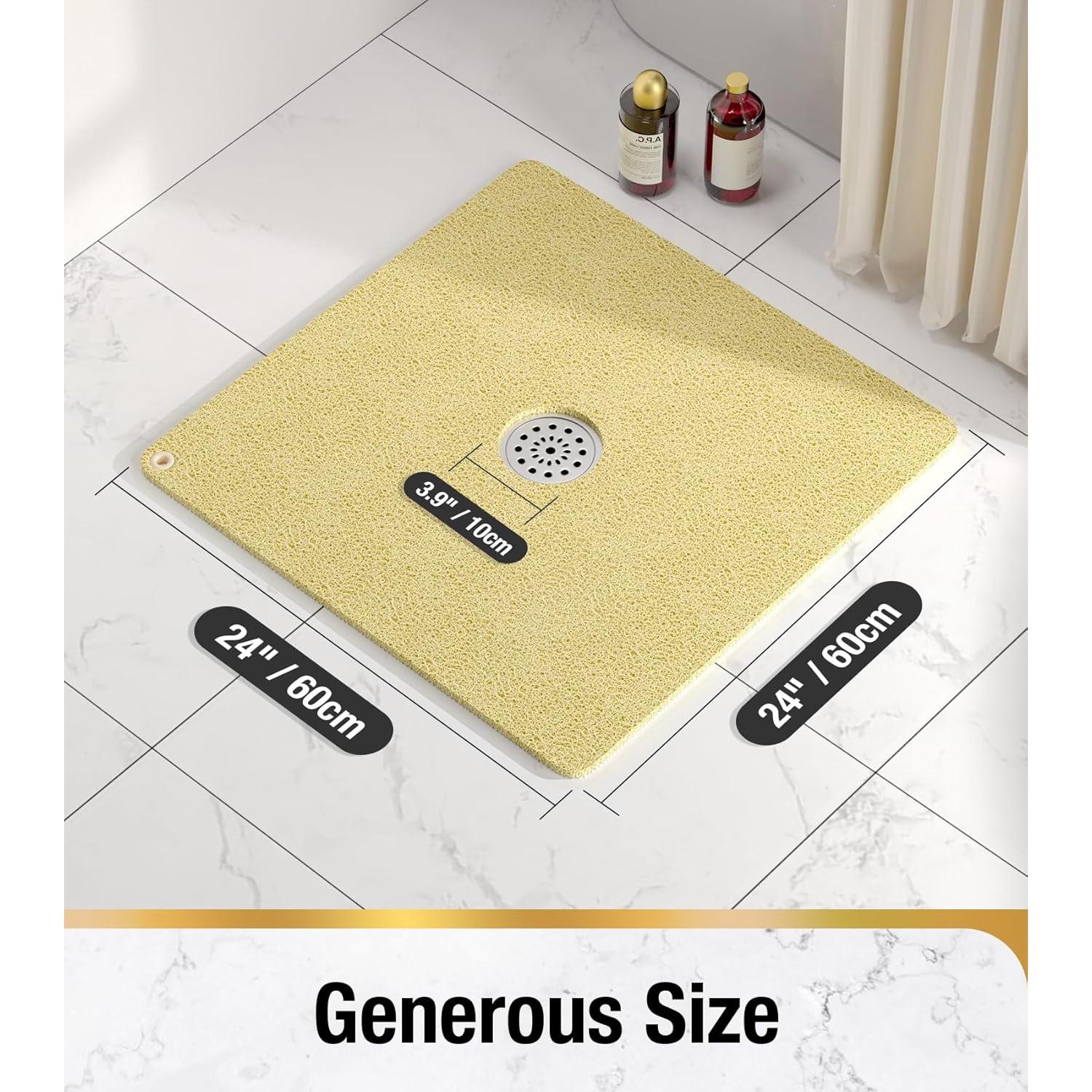 Alfombrilla de Ducha Antideslizante HITSLAM 60x60 cm Beige