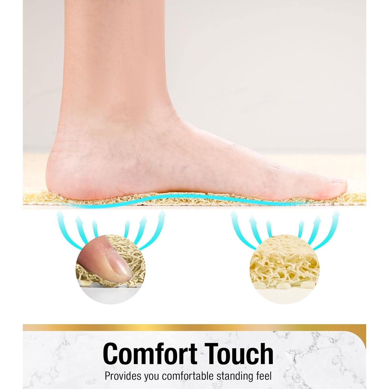 Alfombrilla de Ducha Antideslizante HITSLAM 60x60 cm Beige