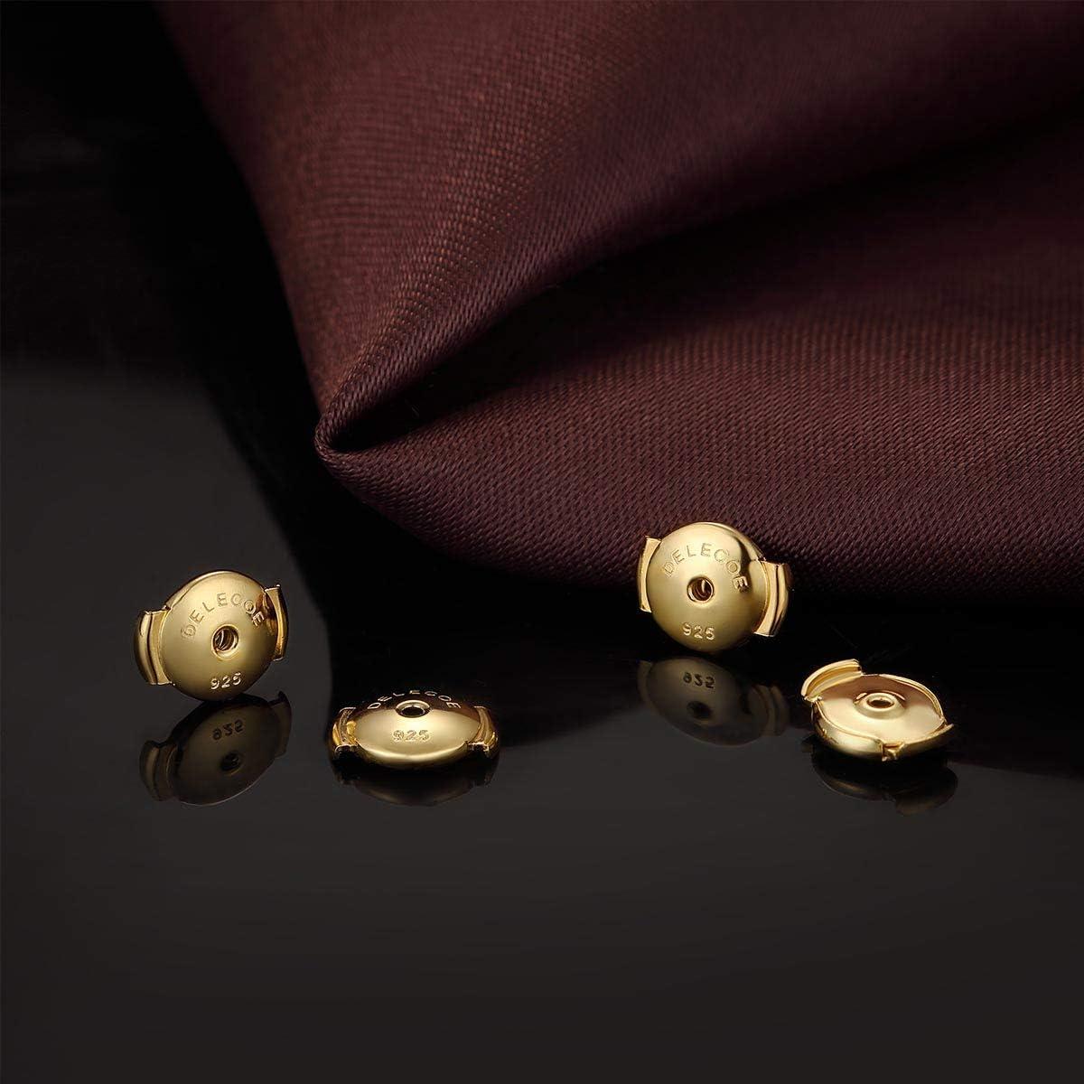 Respaldo de Aretes DELECOE 925 Plata Esterlina 18K Oro Hipoalergénico