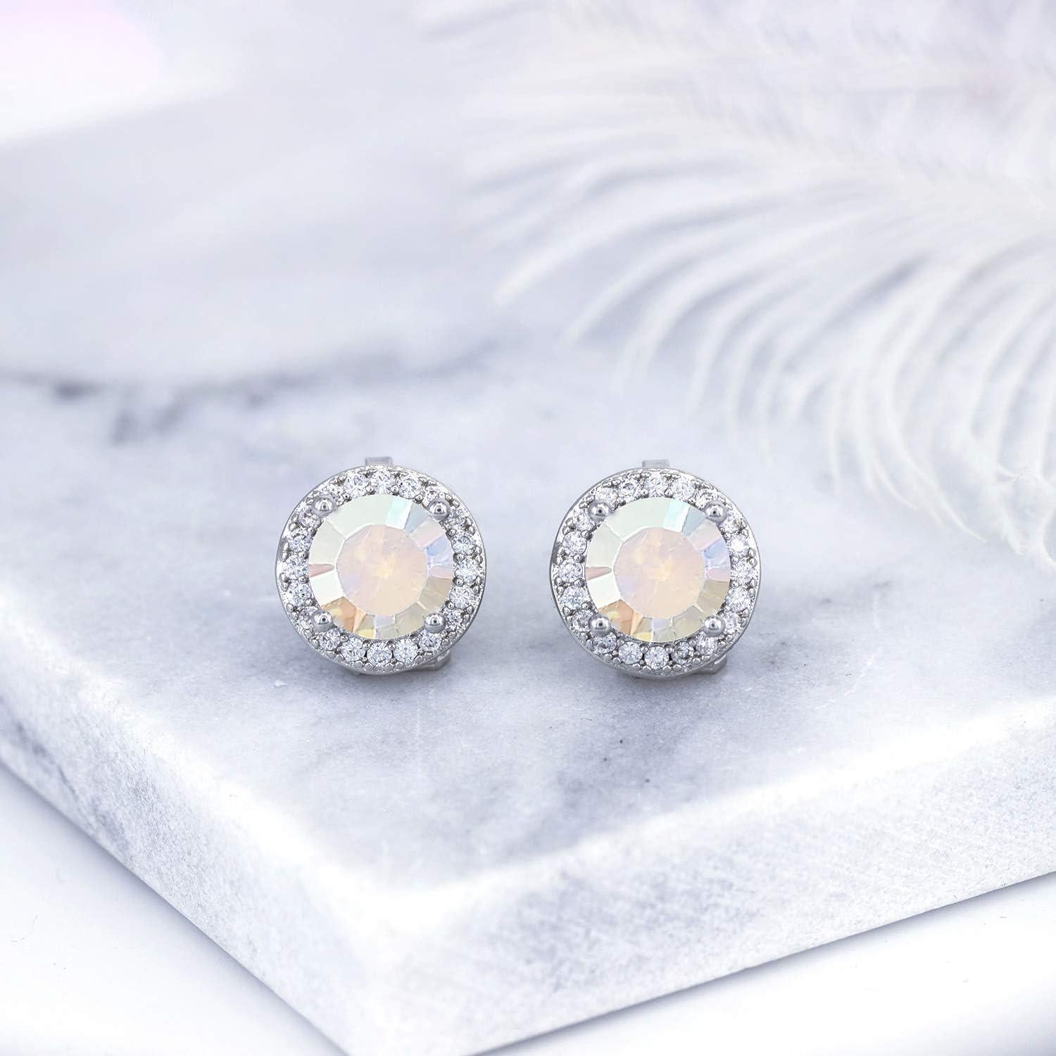 Pendientes de Clip Redondos de Cristal CZ 8MM YOQUCOL