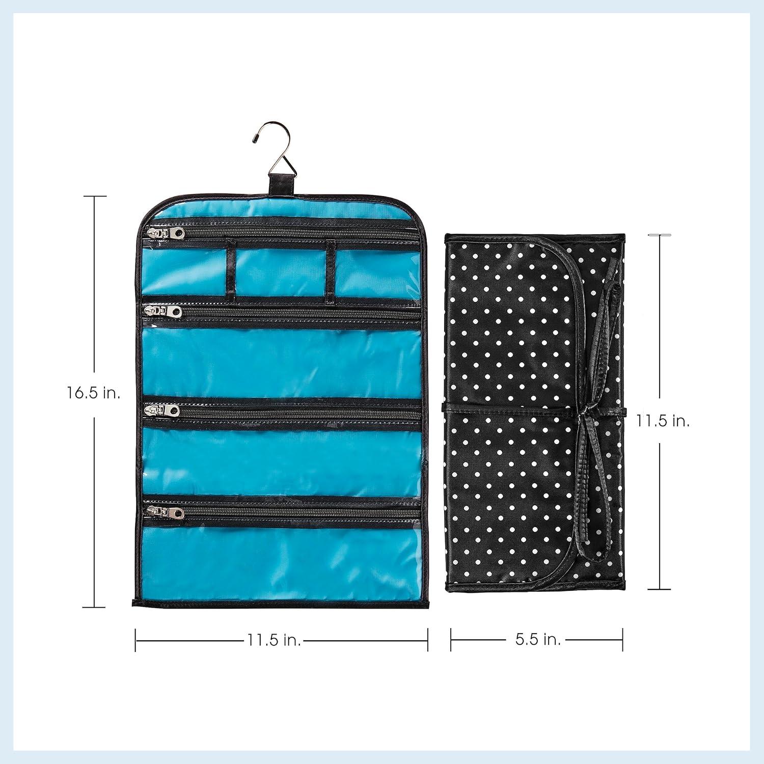 Bolsa de Joyas Travel Smart Conair 6 Bolsillos Negro/Blanco