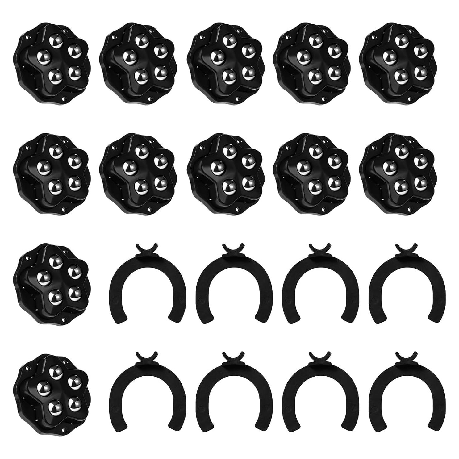 12 Ruedas Autoadhesivas Negras Weidu para Muebles 4.8cm