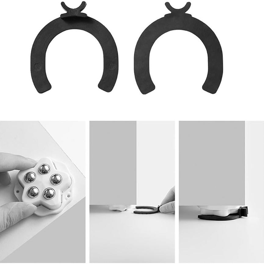 12 Ruedas Autoadhesivas Negras Weidu para Muebles 4.8cm