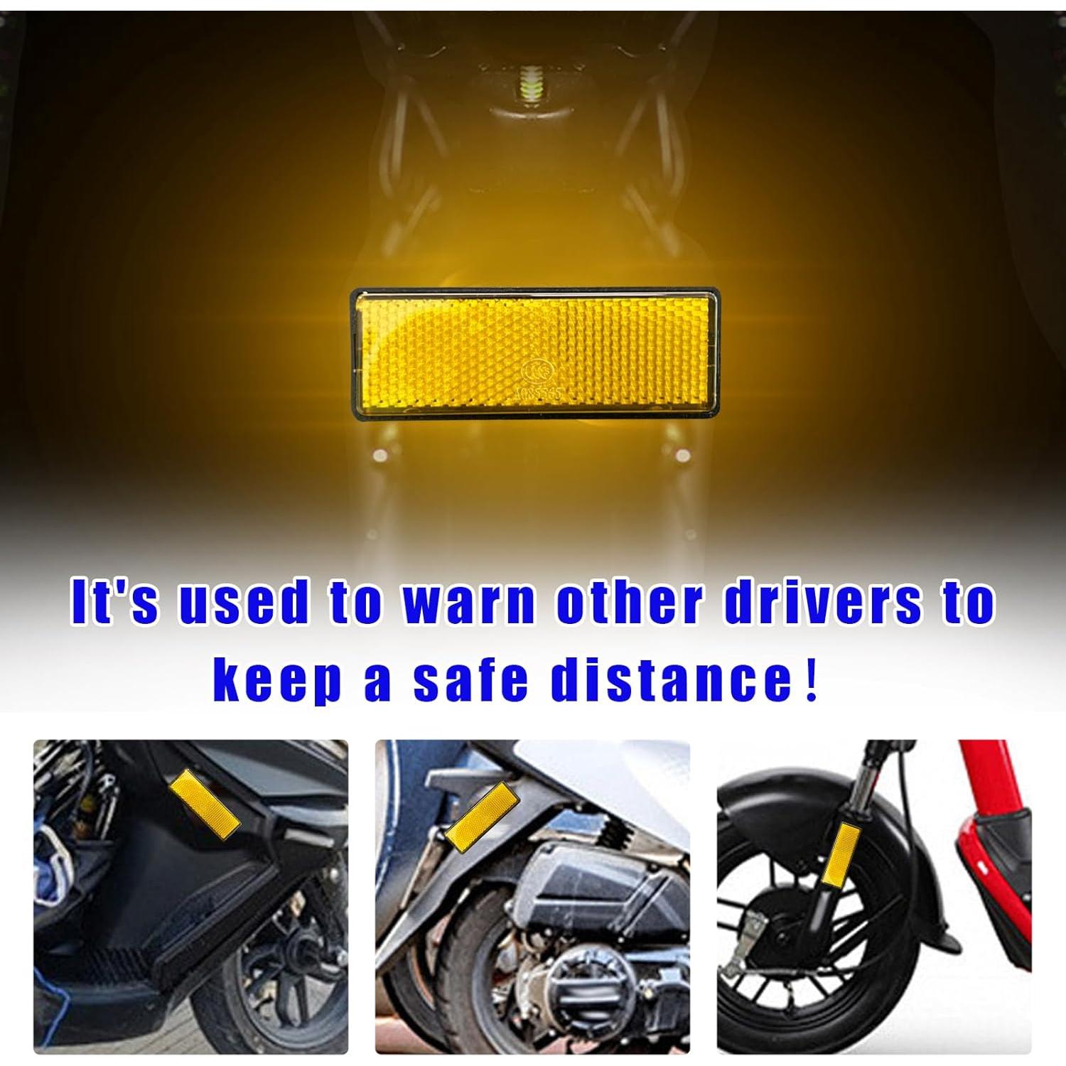 2 Reflectores de Motocicleta Dickno Naranja Rectangular