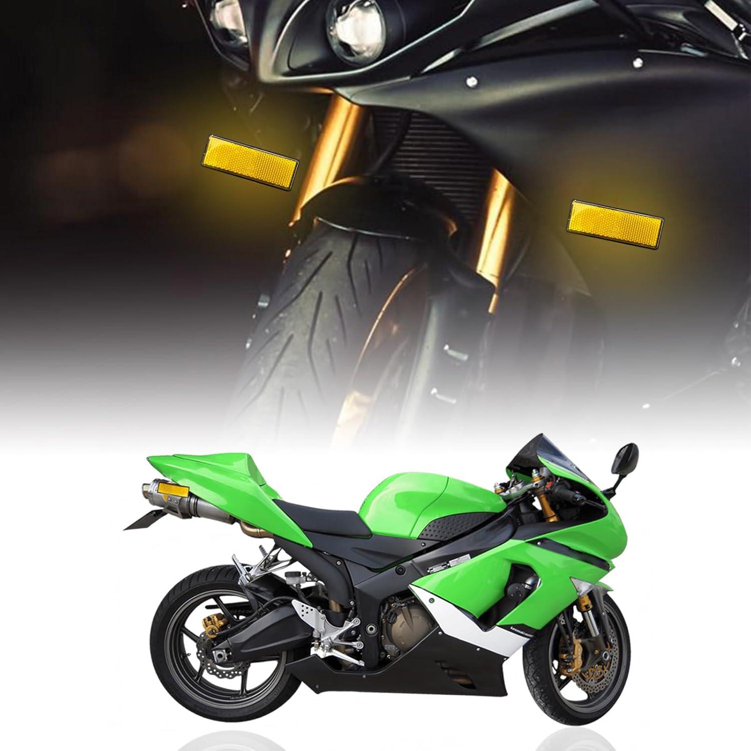 2 Reflectores de Motocicleta Dickno Naranja Rectangular