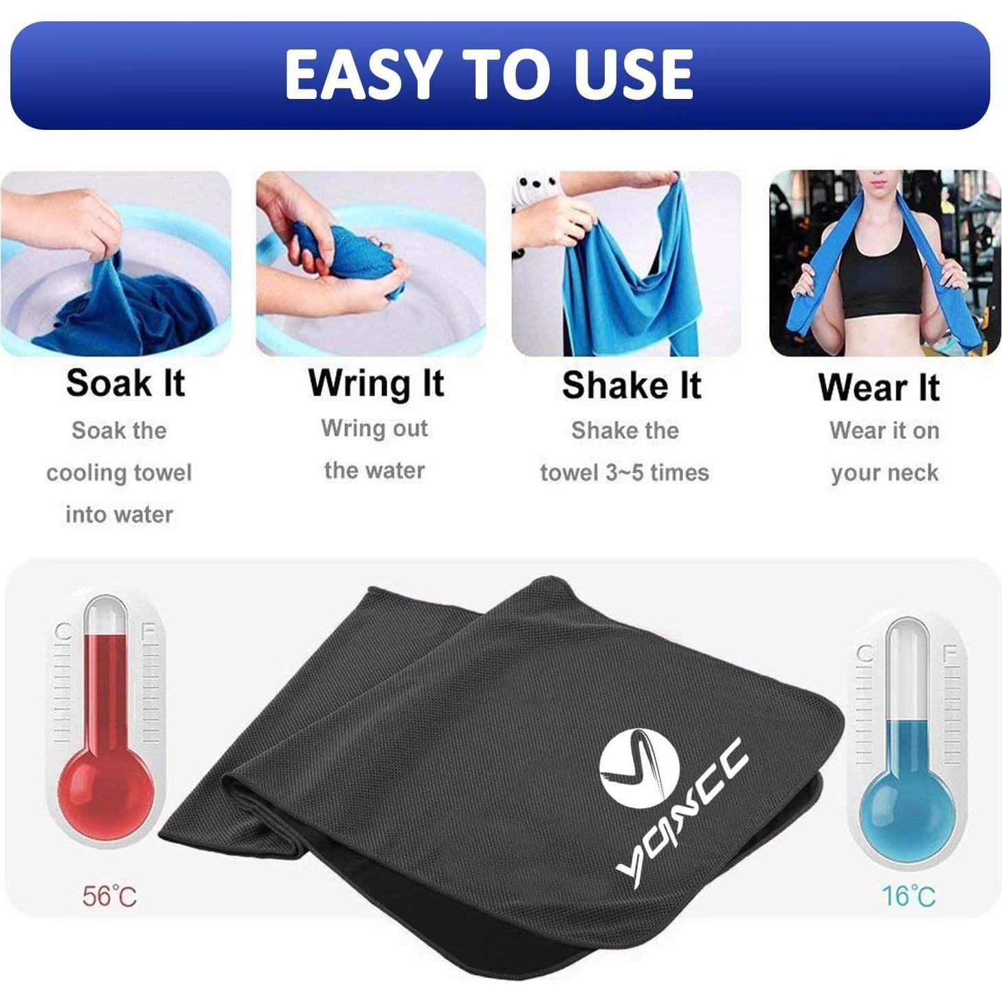 Toallas Enfriadoras YQXCC 4 Piezas Microfibra 101.6x30.5cm