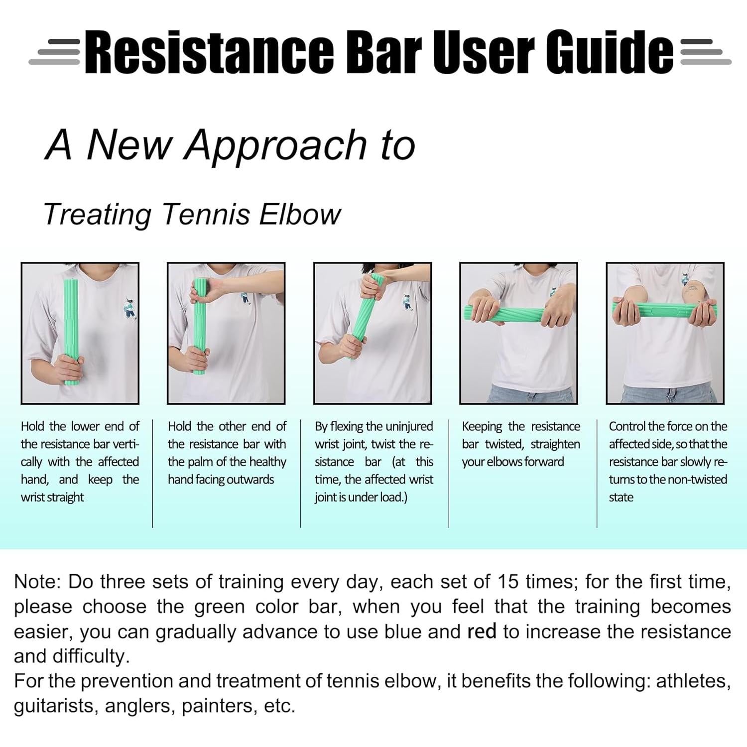 Barra de Terapia Flex Hshbxd para Codo de Tenista y Golfista