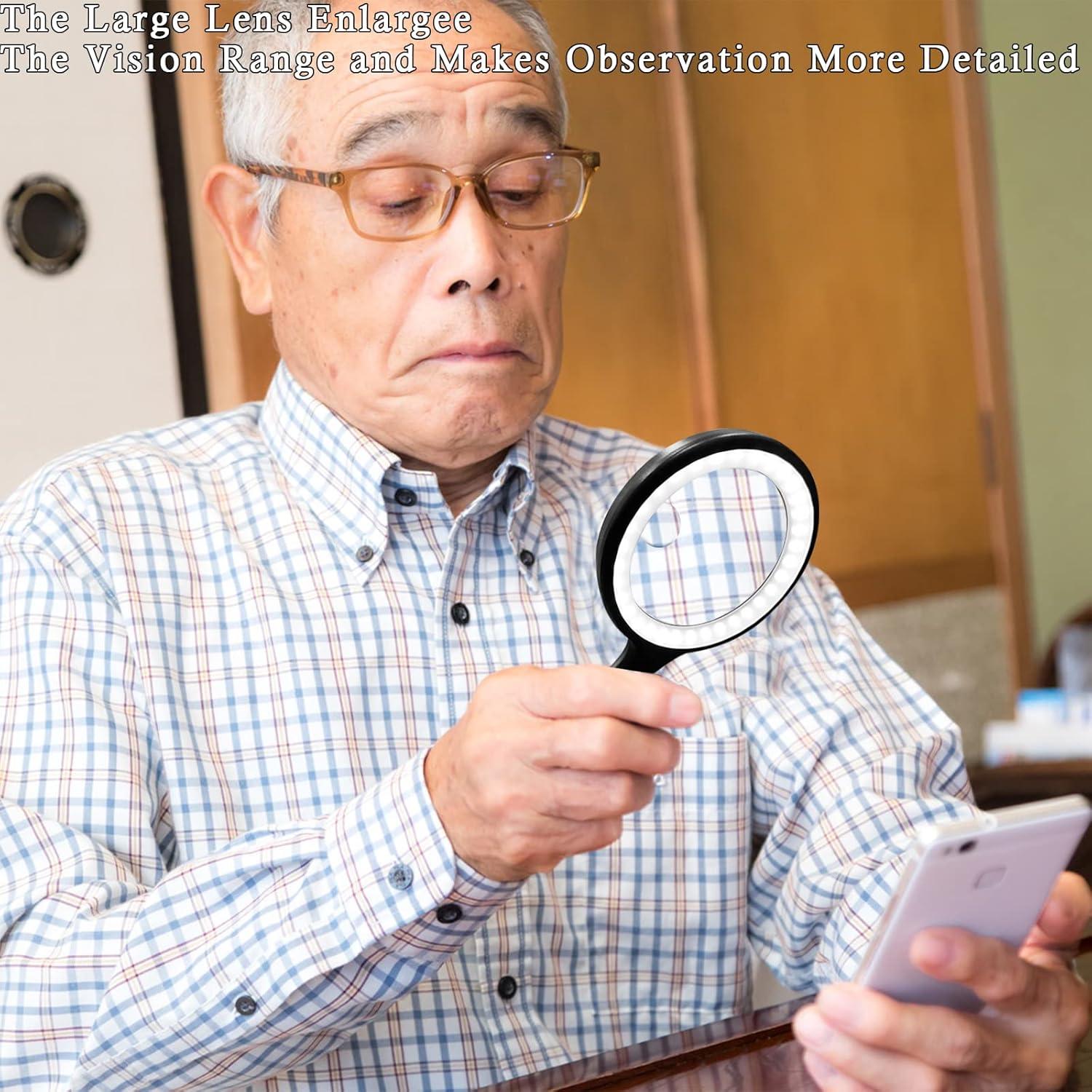 Lupa con Luz Xccbbow 30X 60X USB Recargable 33 LEDs