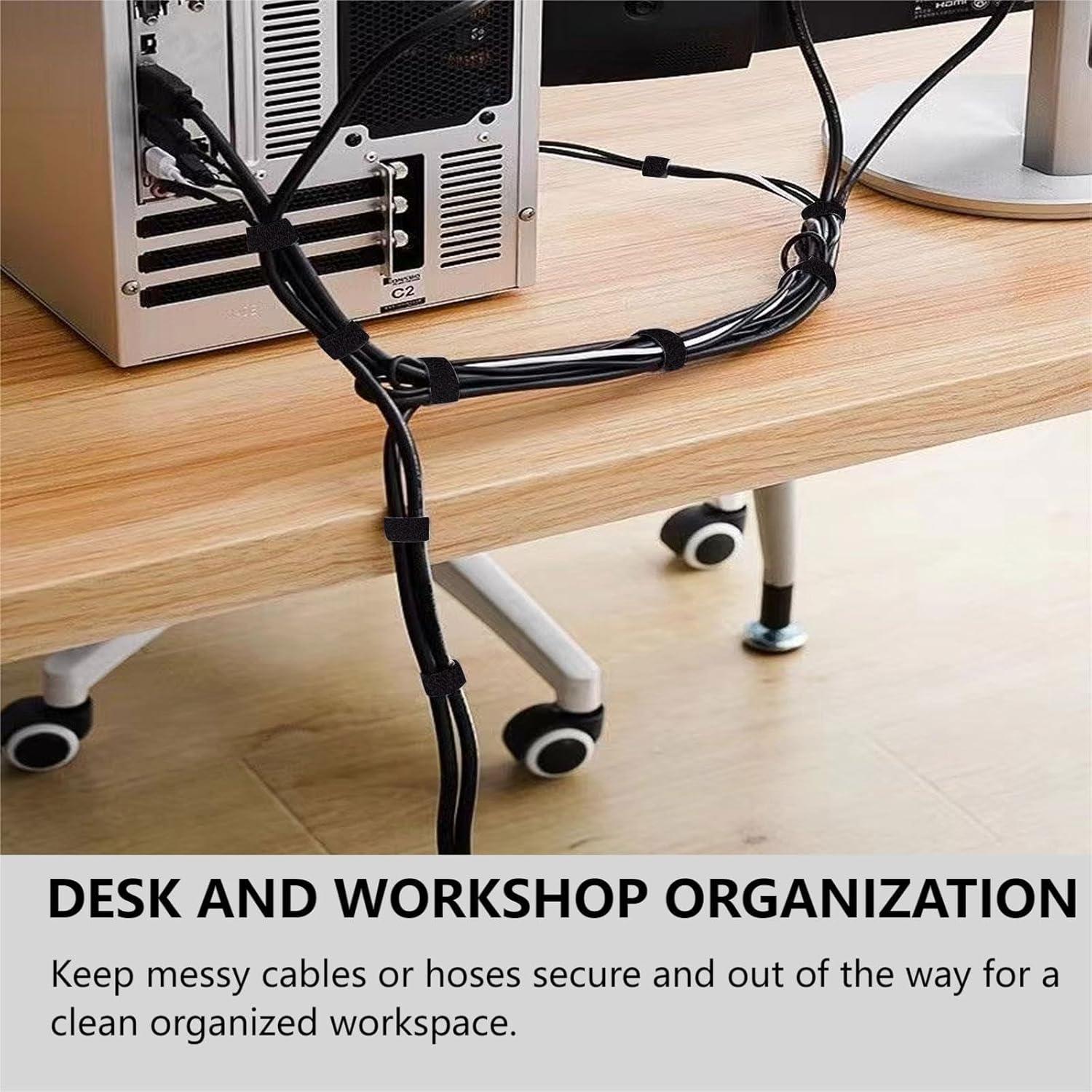 Cinta de Gestión de Cables BSELEYY 50m 1,27cm Negra