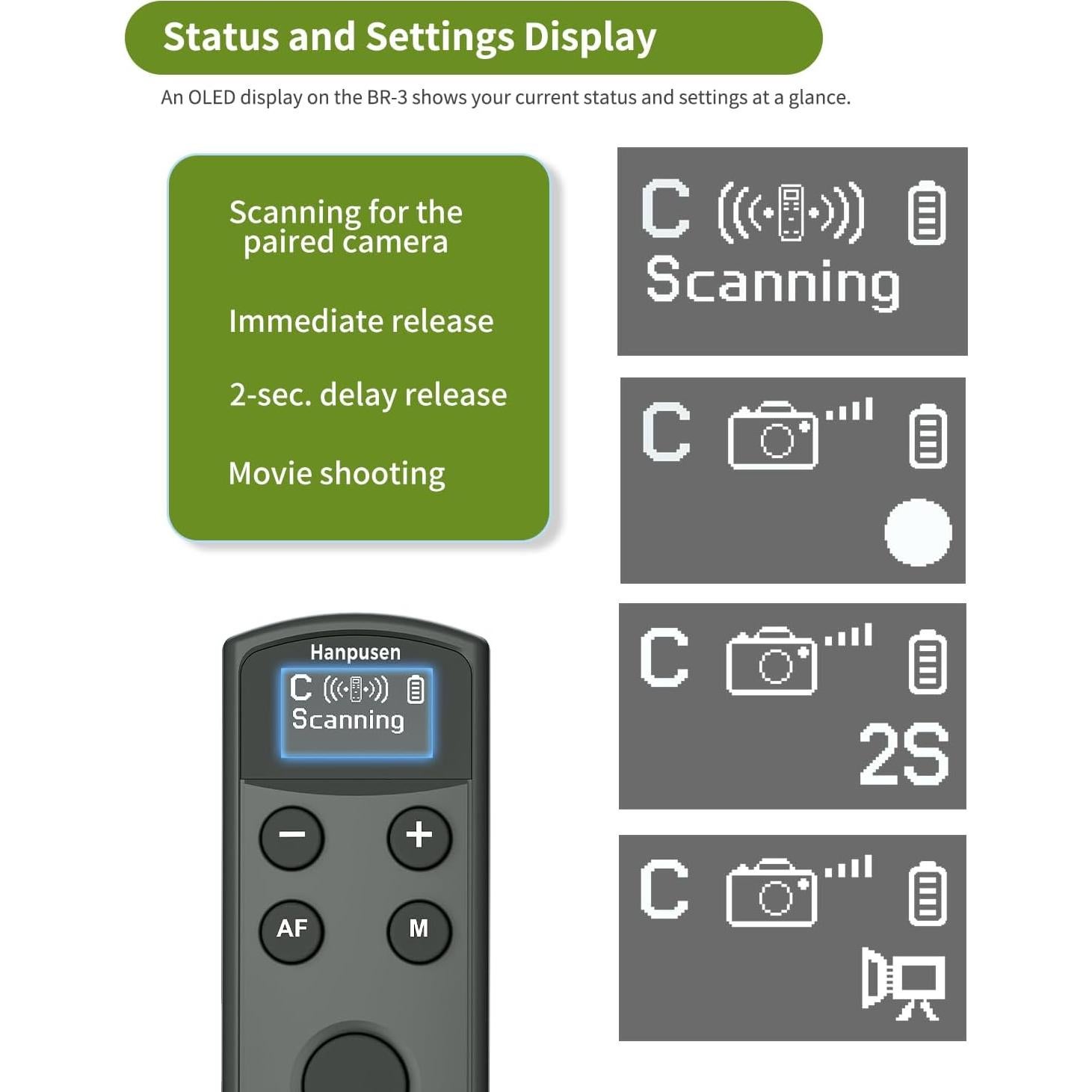 Control Remoto Inalámbrico Hanpusen para Cámara Canon BR-3C