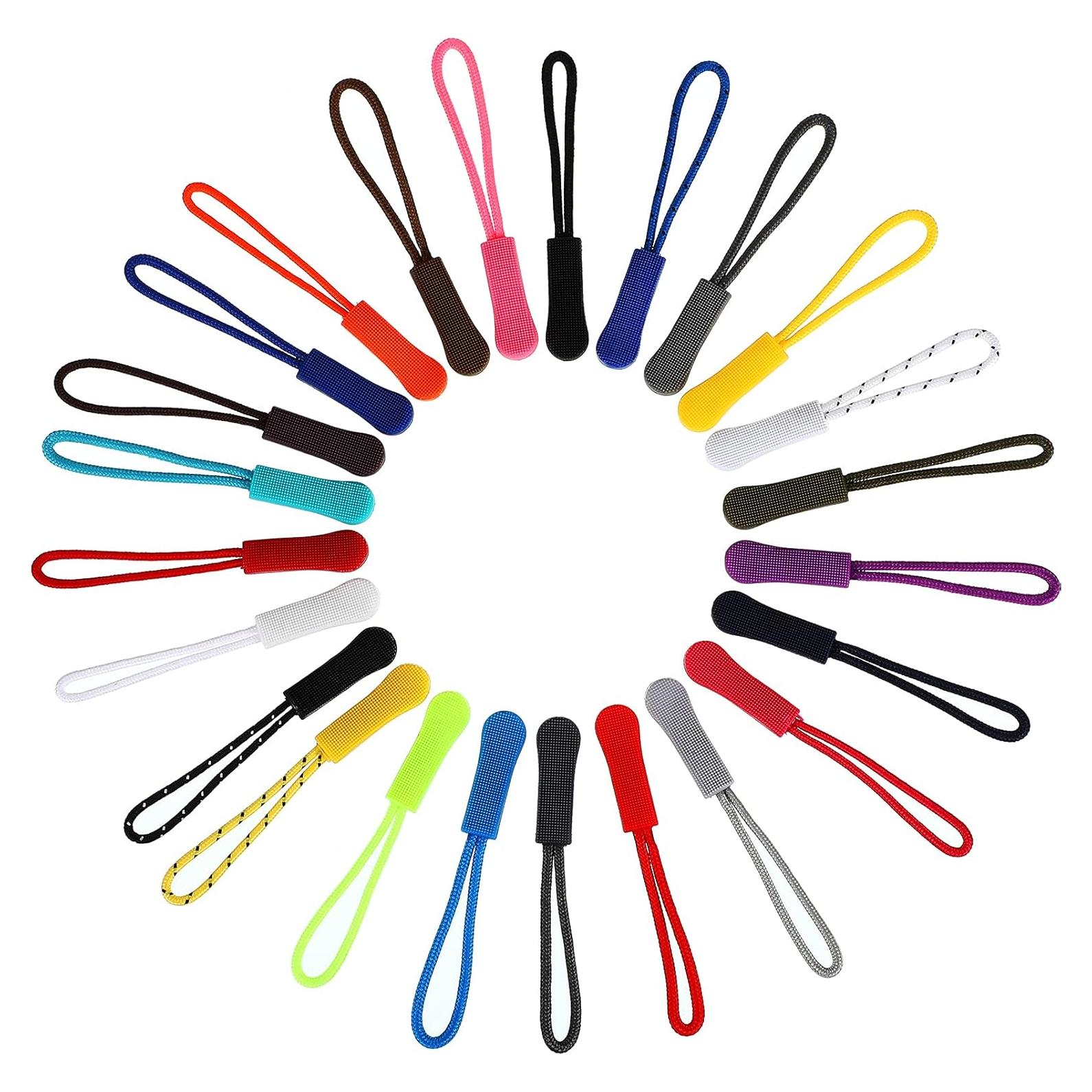 Tiradores de Cremallera WILLBOND 50 Piezas 25 Colores Nylon