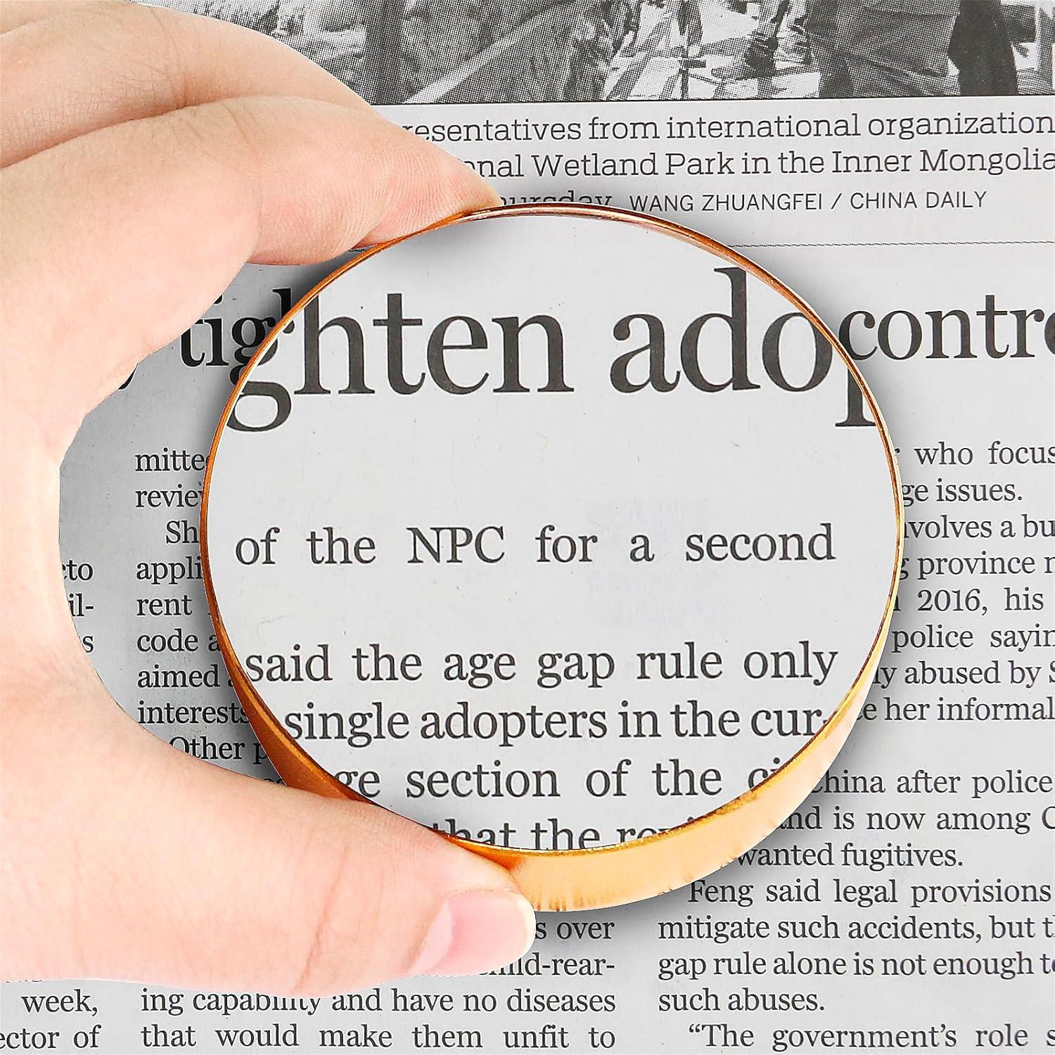 Lupa de Peso de Papel Beileshi 5X 75mm Cristal Abovedado