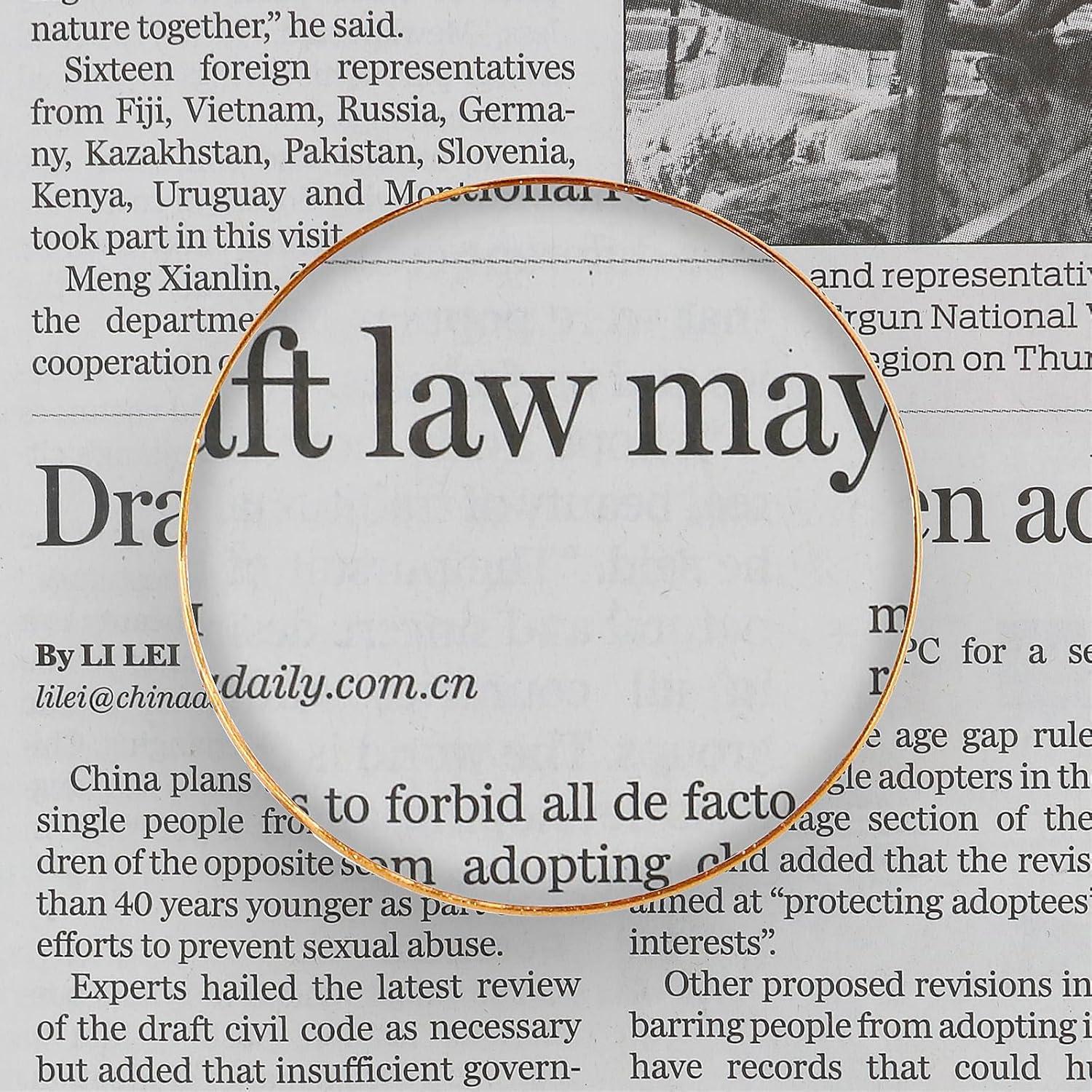 Lupa de Peso de Papel Beileshi 5X 75mm Cristal Abovedado