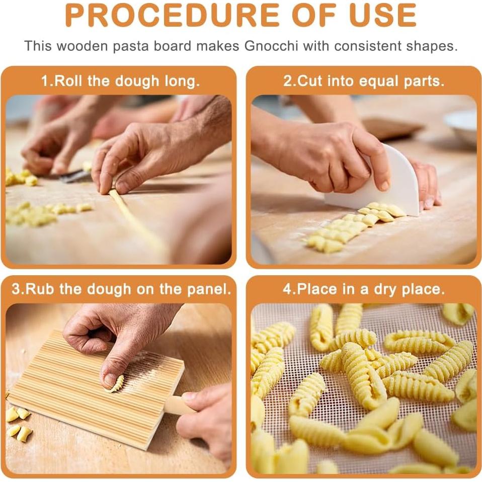 Tabla de Gnocchi de Madera EMVANV 21.5x8.5cm Manual