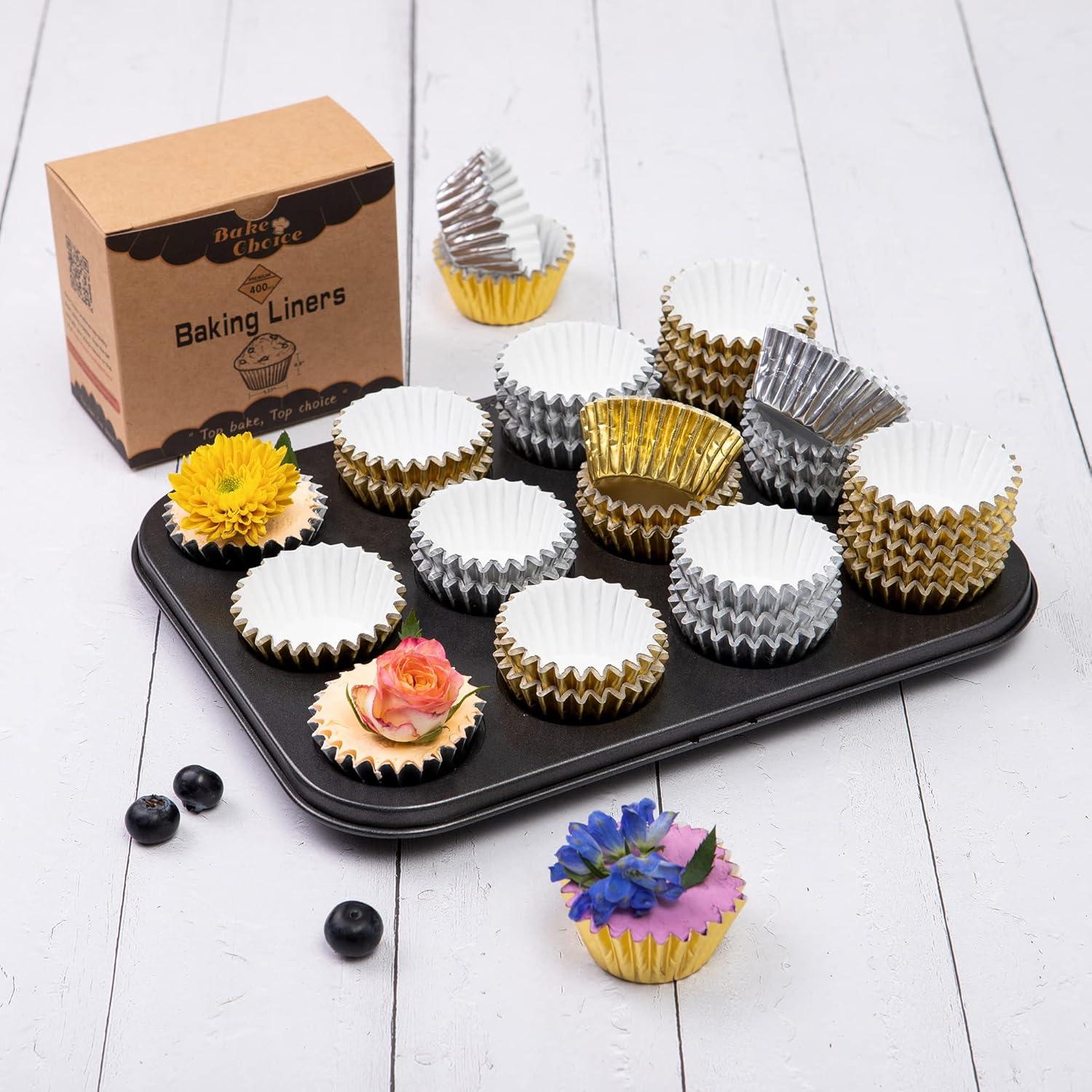 Forros para Cupcakes Mini Dorados Bake Choice 400 Piezas 3.5cm