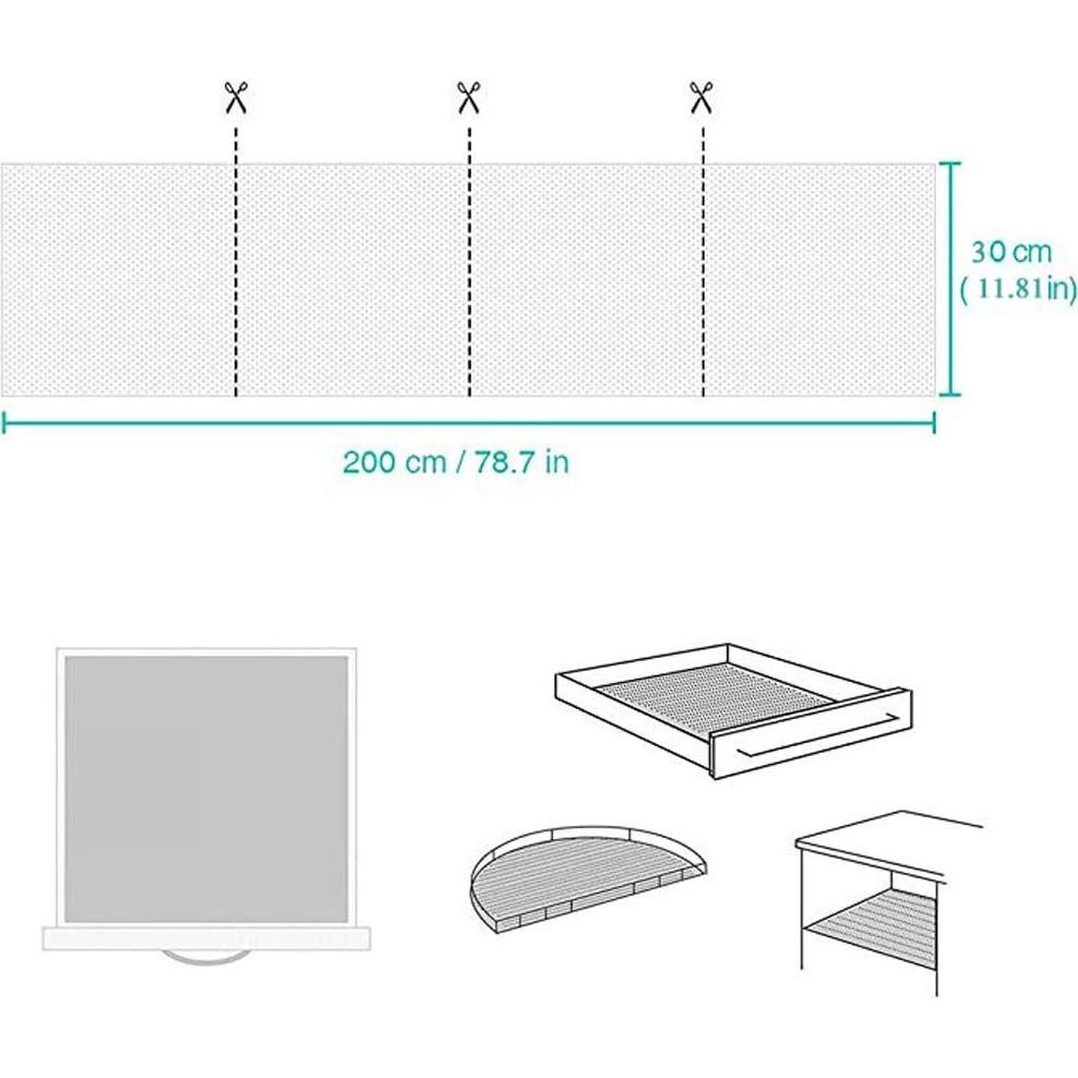 Forro Antideslizante de Estante L7HWDP 200x30 cm Beige PVC