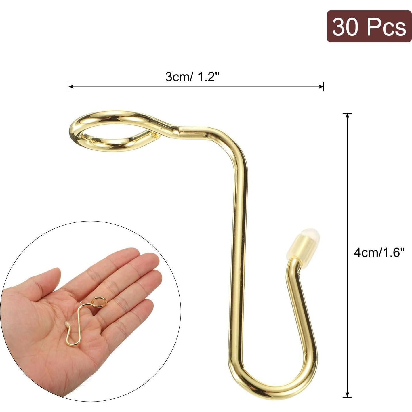 Ganchos Conectores para Perchas uxcell - 30 Pcs Acero Inoxidable Dorado