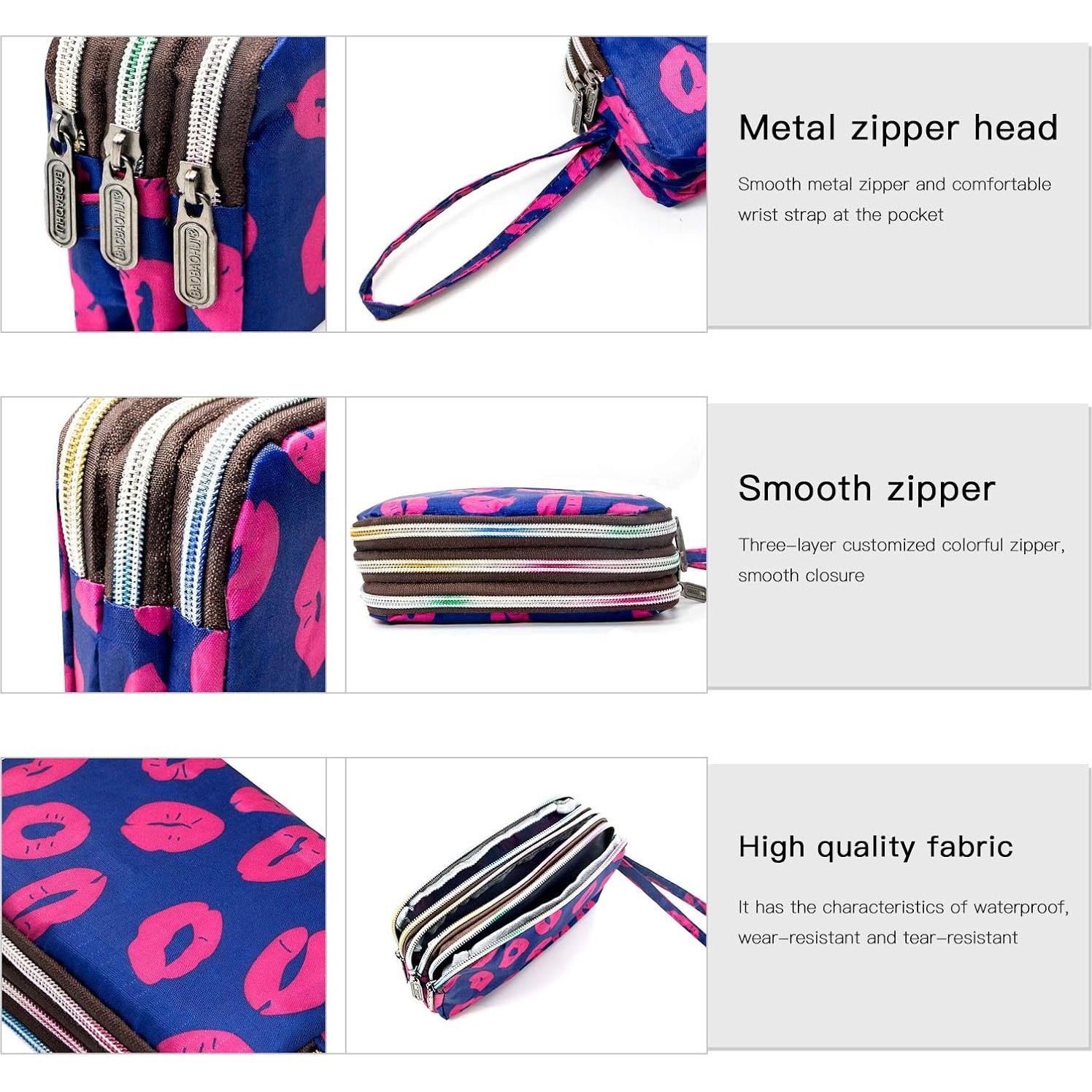 Cartera de Muñeca BIAOTIE Impermeable de Nylon 18x12cm