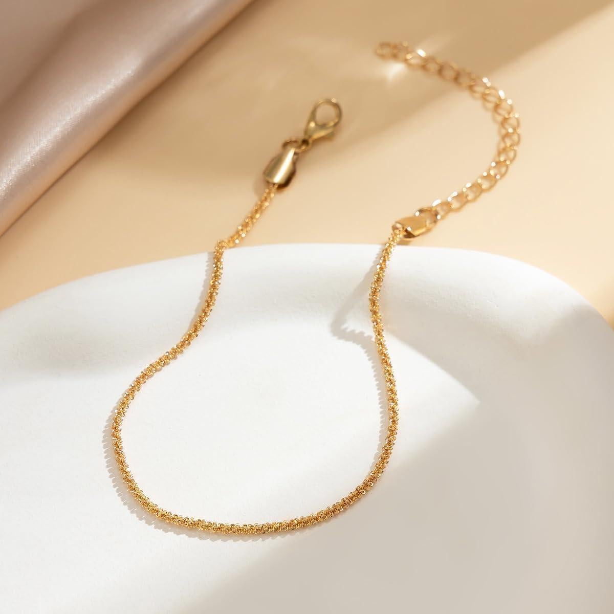 Pulseras de Tobillo Multicapa Nanafast Oro y Plata Ajustables