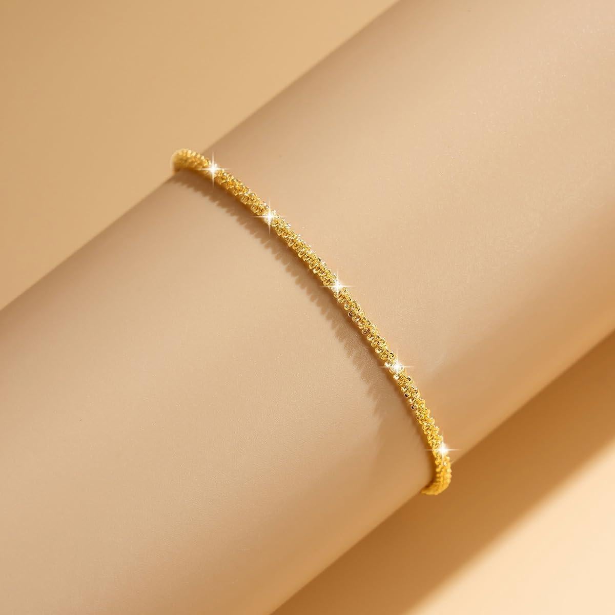 Pulseras de Tobillo Multicapa Nanafast Oro y Plata Ajustables