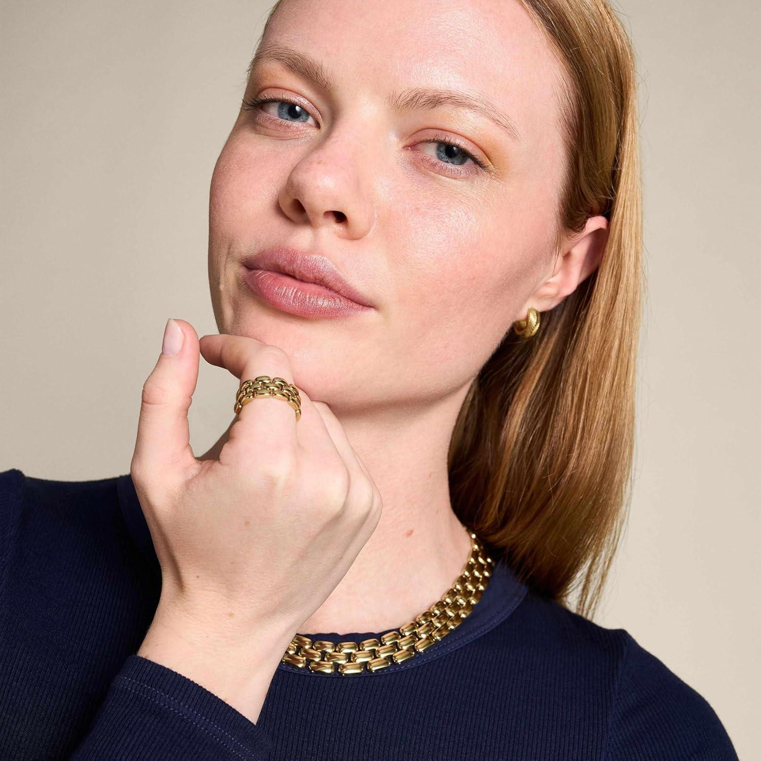 Collar de Cadena de Acero Inoxidable Dorado Fossil Arden