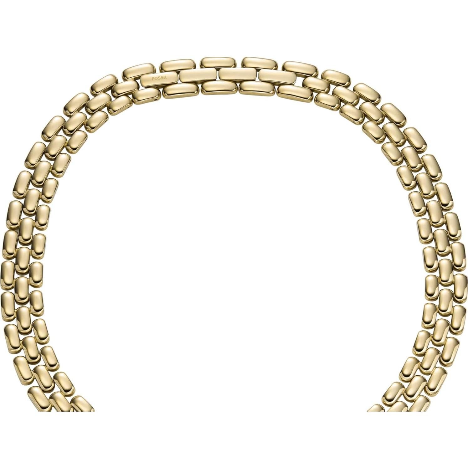 Collar de Cadena de Acero Inoxidable Dorado Fossil Arden