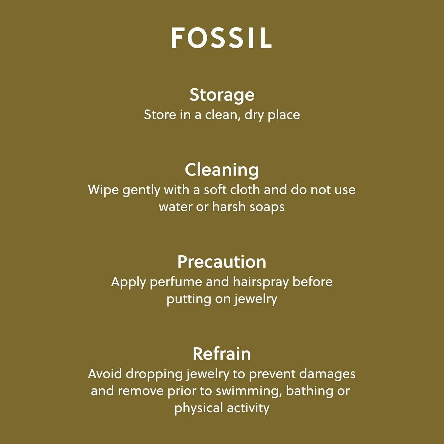 Collar de Cadena de Acero Inoxidable Dorado Fossil Arden