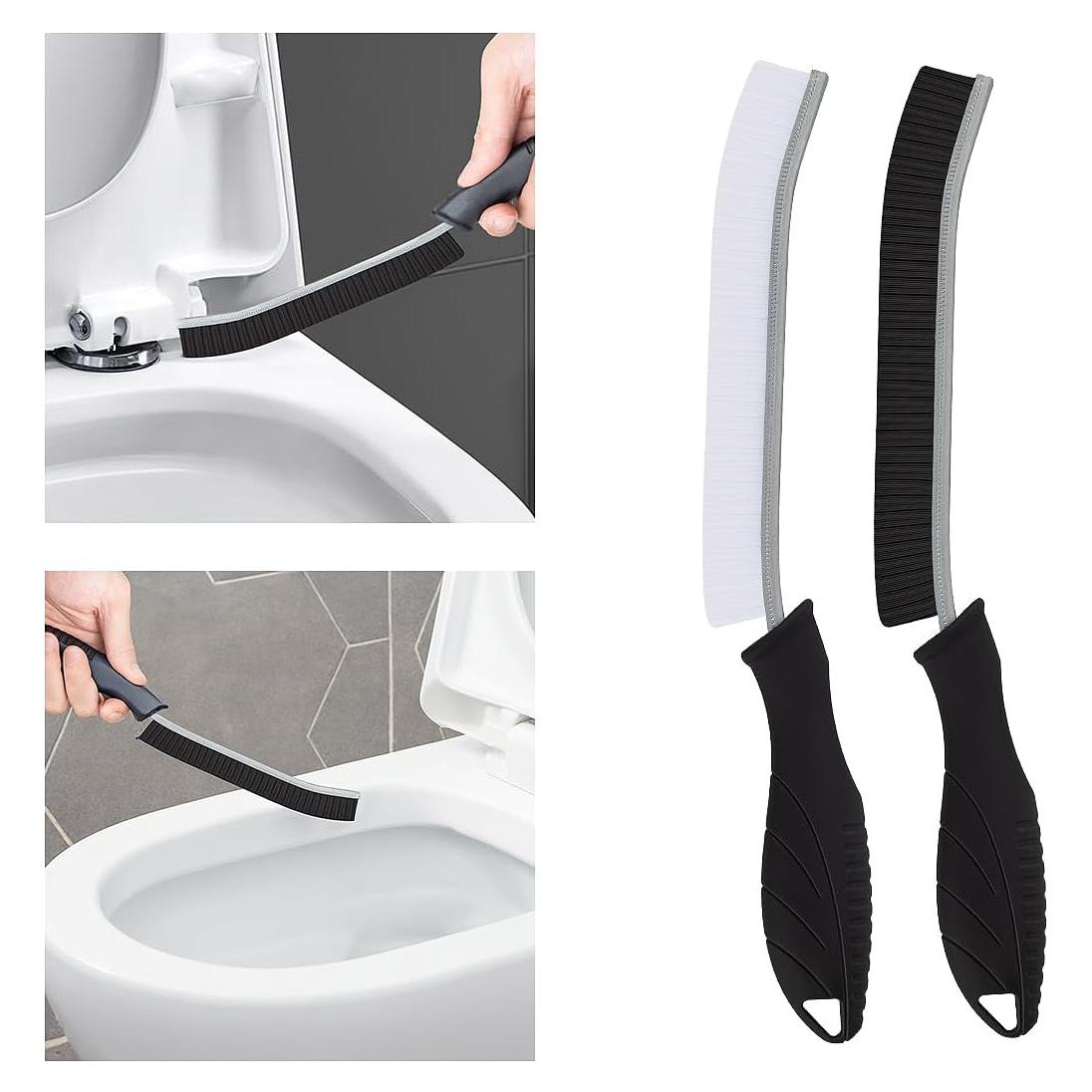 Cepillo de Inodoro TQRR 2 Pcs Negro, Limpieza Profunda y Ergonomía