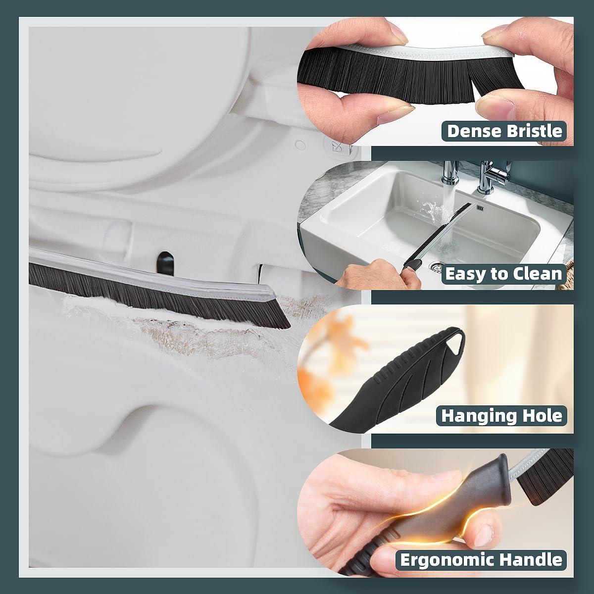 Cepillo de Inodoro TQRR 2 Pcs Negro, Limpieza Profunda y Ergonomía