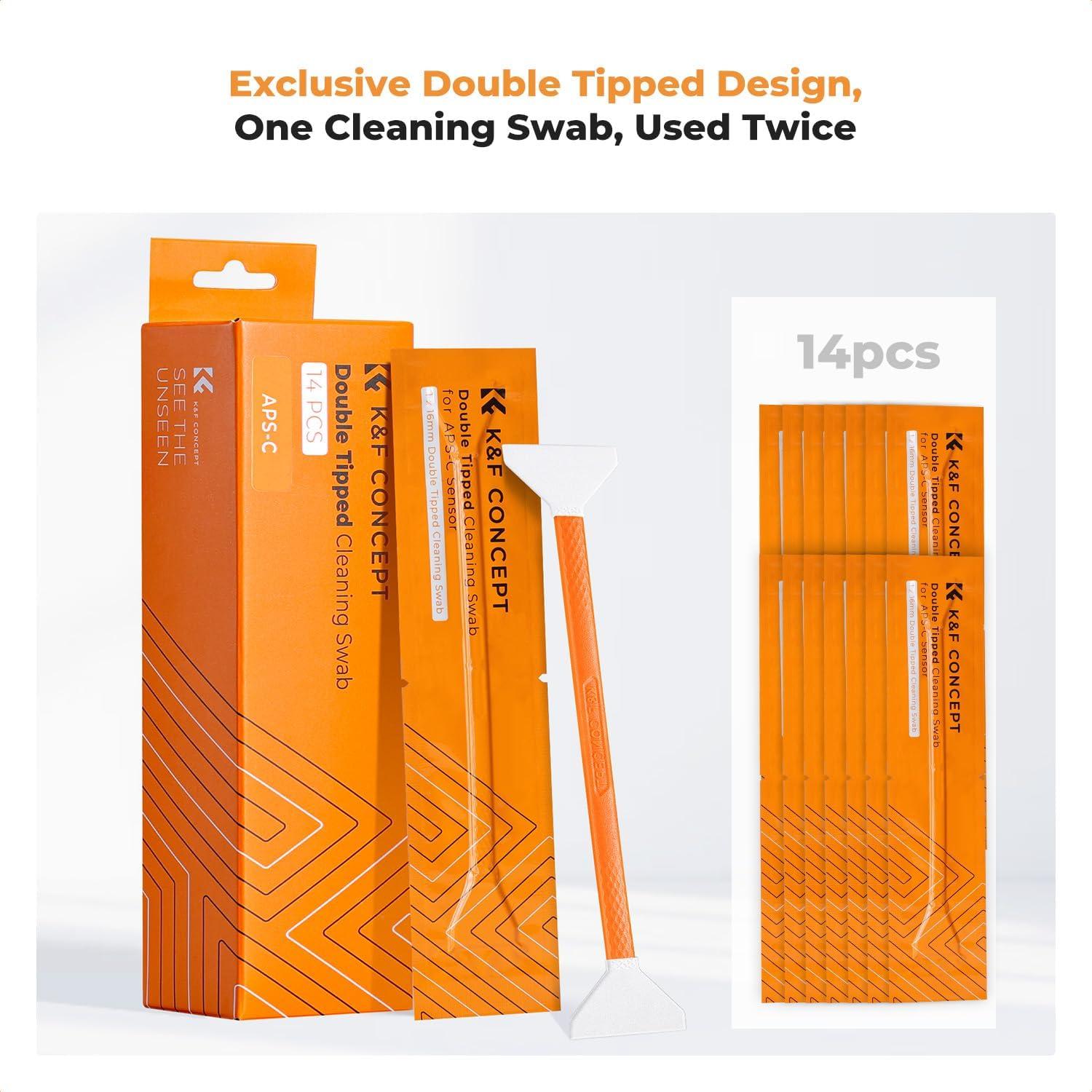 Kit de Limpieza de Sensor K&F Concept 14pcs Doble Punta 16mm