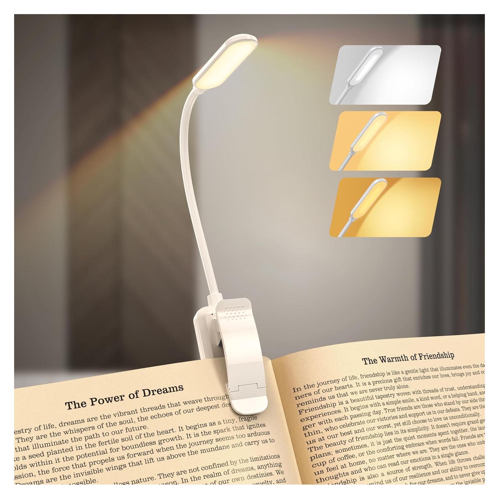 Luz de Libro LED Recargable Sotipevs YD-330 Blanca 3 Temperaturas