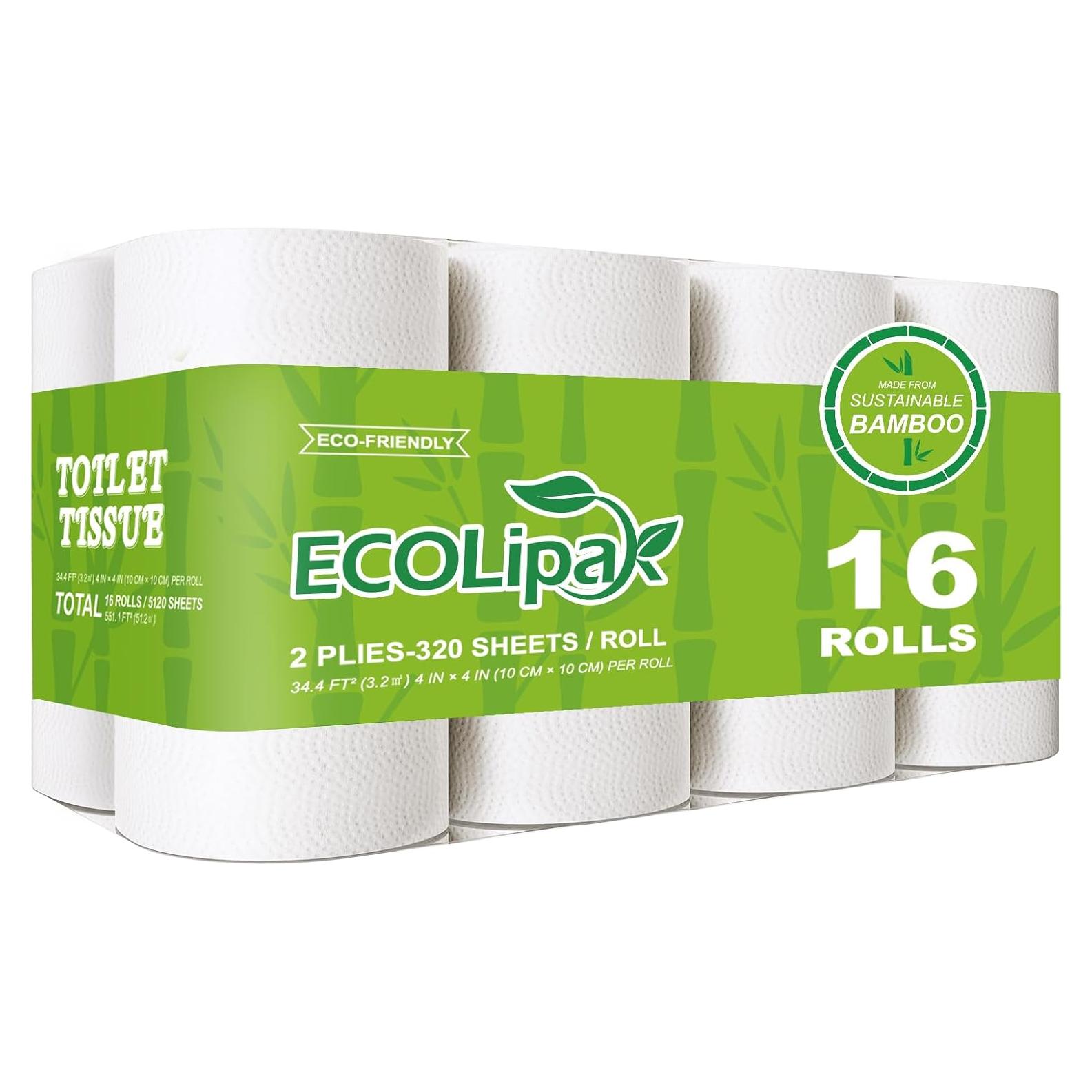 Papel Higiénico Ecológico ECOLipak de Bambú - 16 Rollos Dobles