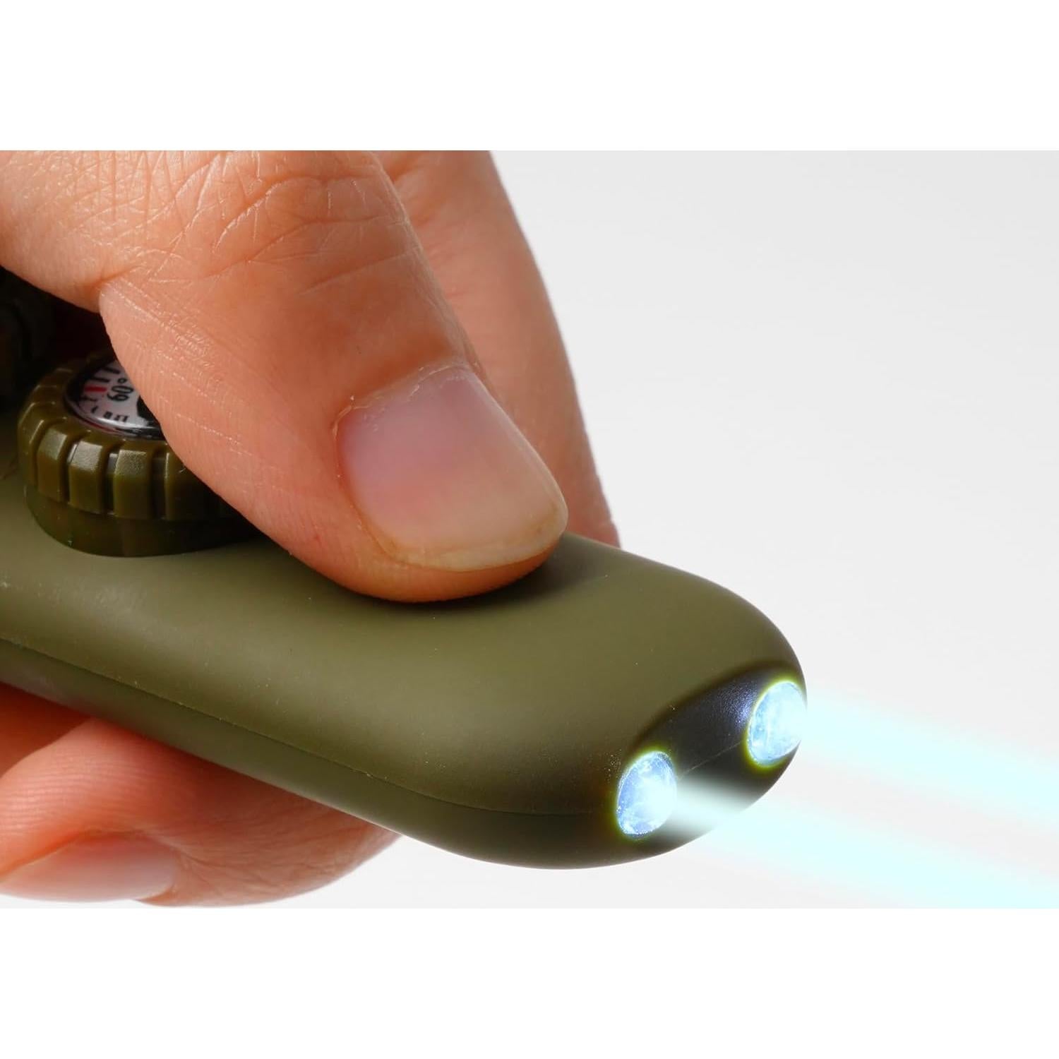 Silbato de Seguridad Multifuncional Viriber 7 en 1 Verde Militar