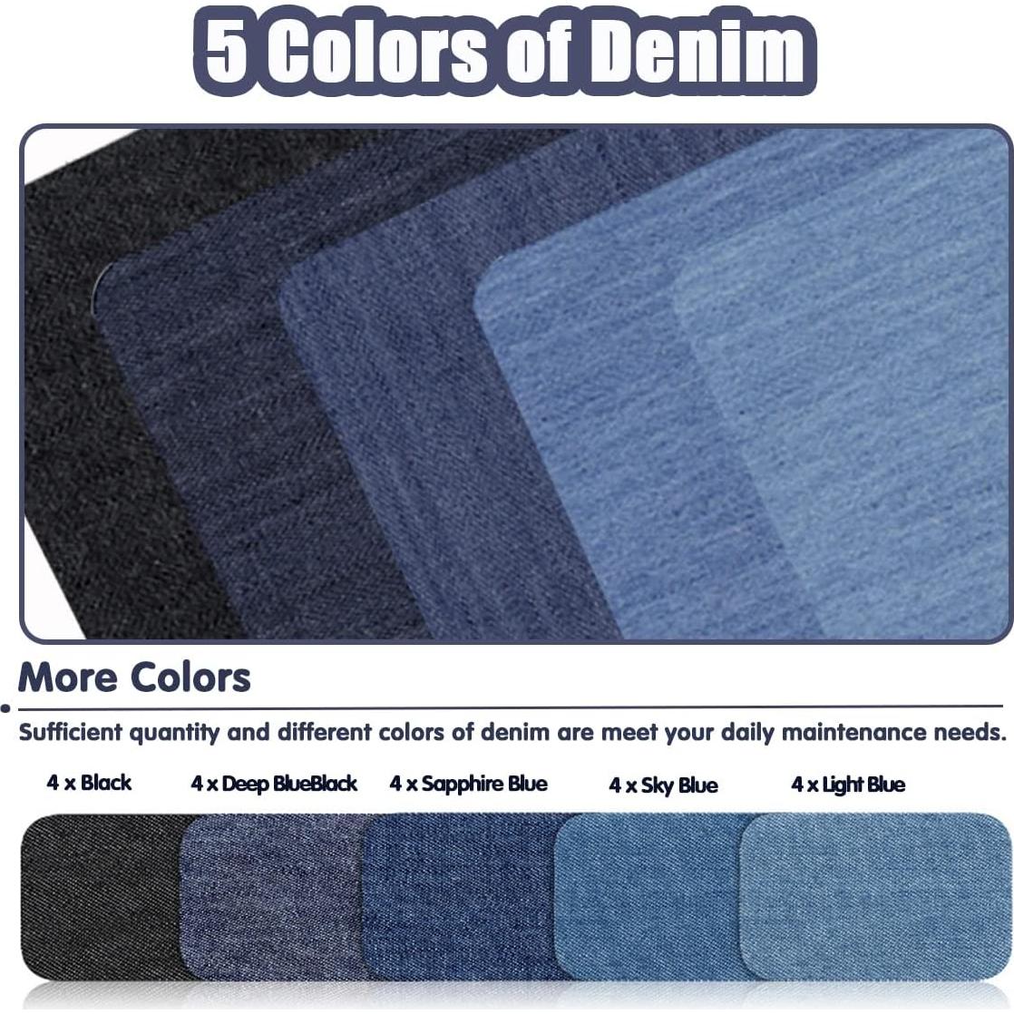 Paquete de 20 Parches de Denim Jremreo 9.5x12.5cm Variedad
