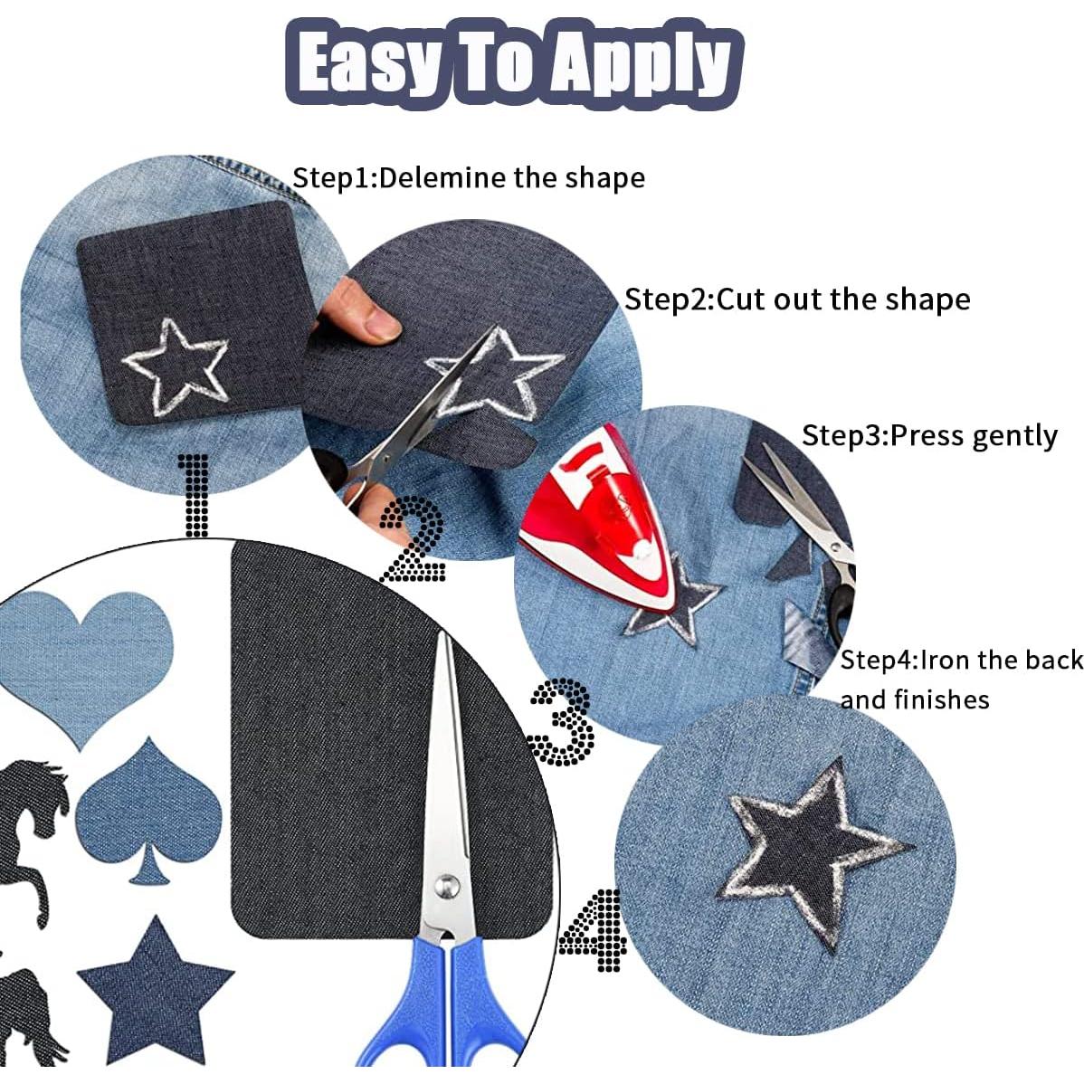 Paquete de 20 Parches de Denim Jremreo 9.5x12.5cm Variedad