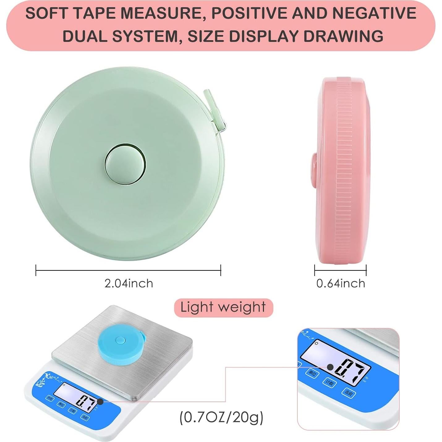 Paquete de 12 cintas métricas retráctiles MOEFU 150 cm