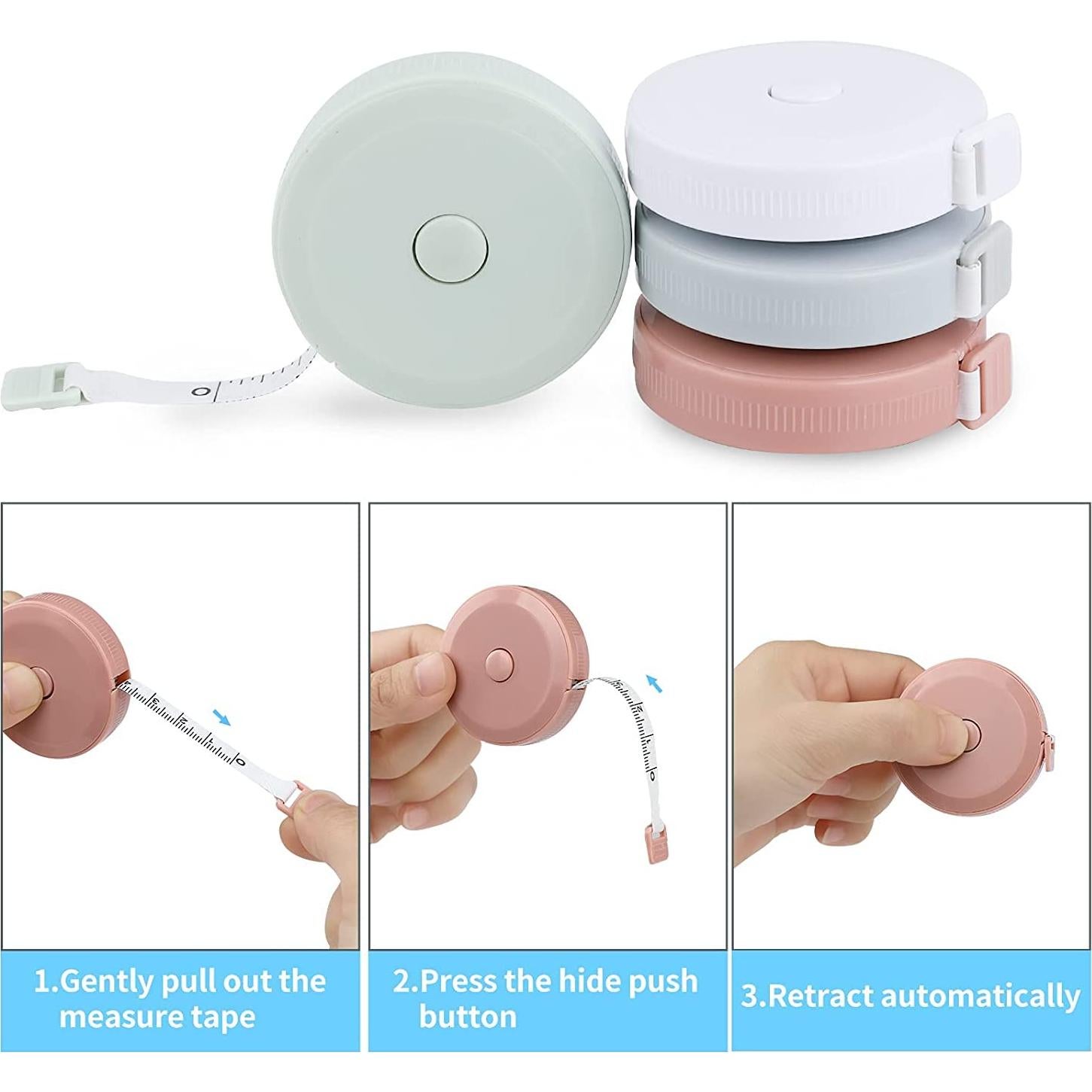 Paquete de 12 cintas métricas retráctiles MOEFU 150 cm