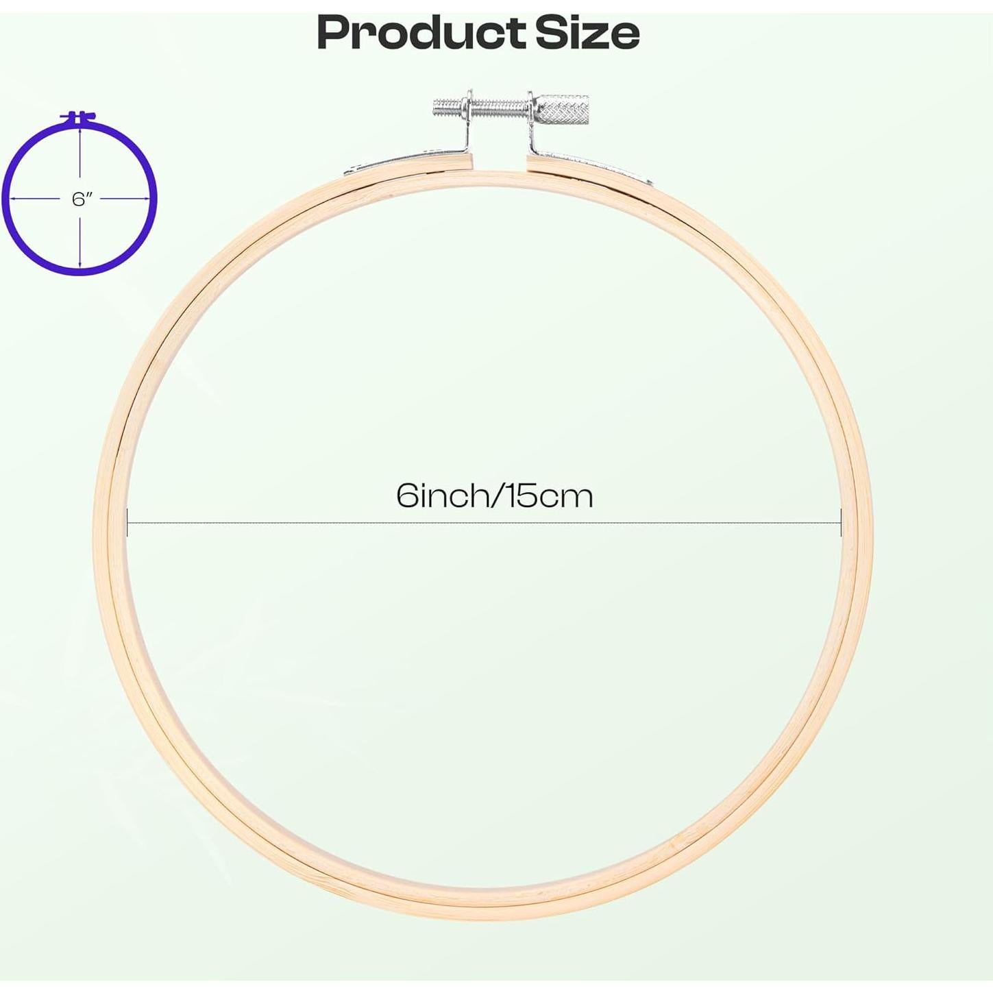 Aros de Bordado de Bambú Caydo 3 Piezas 15 cm con Tornillo