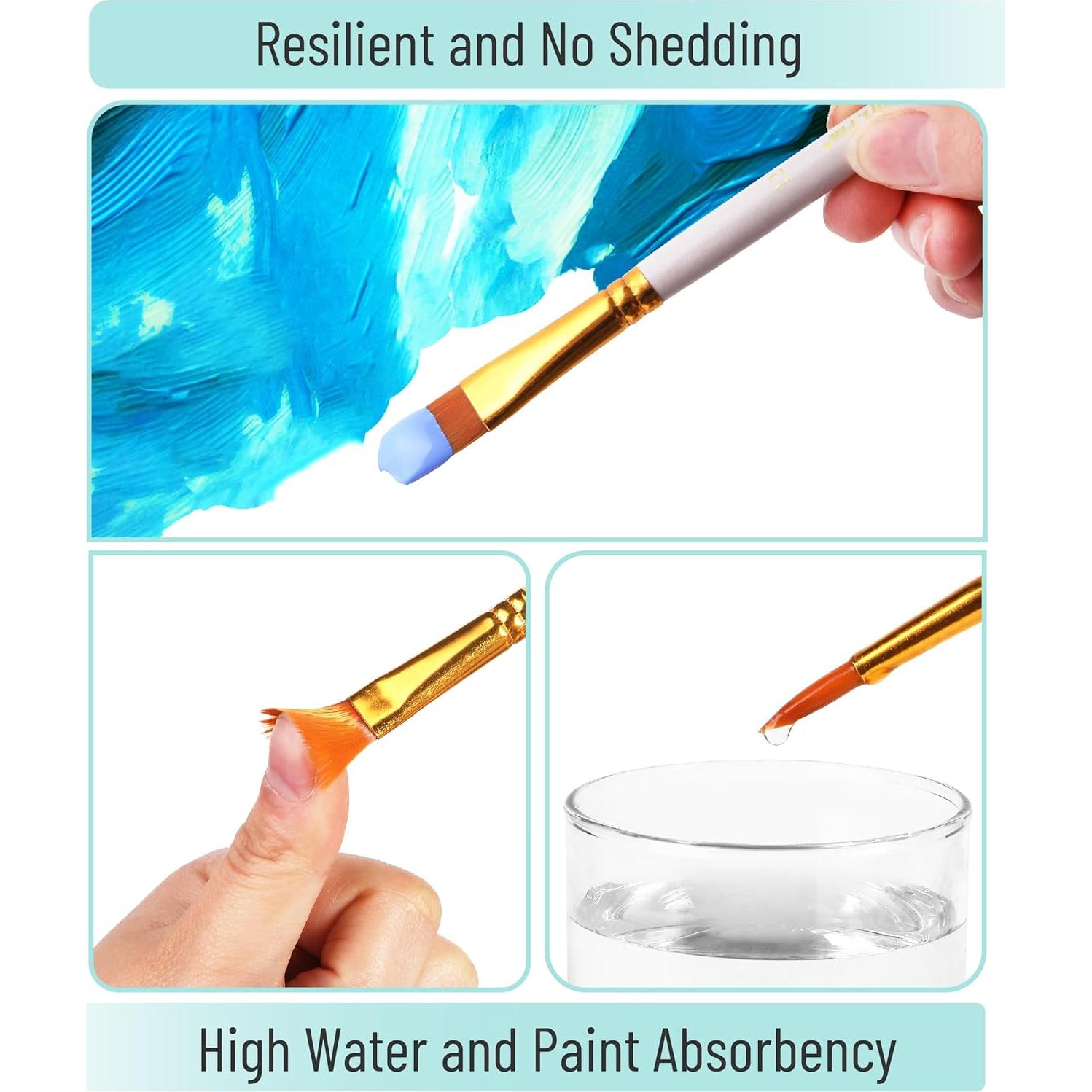 Set de Pinceles de Artista Mr. Pen 10 Pcs Cerda Sintética Beige